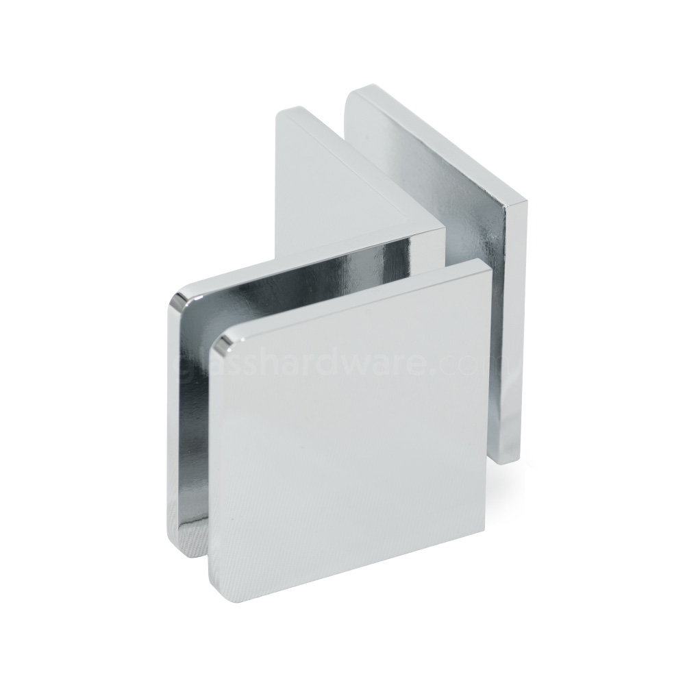 The Glass-to-Glass 90 Degree Clamp in Chrome Polished.