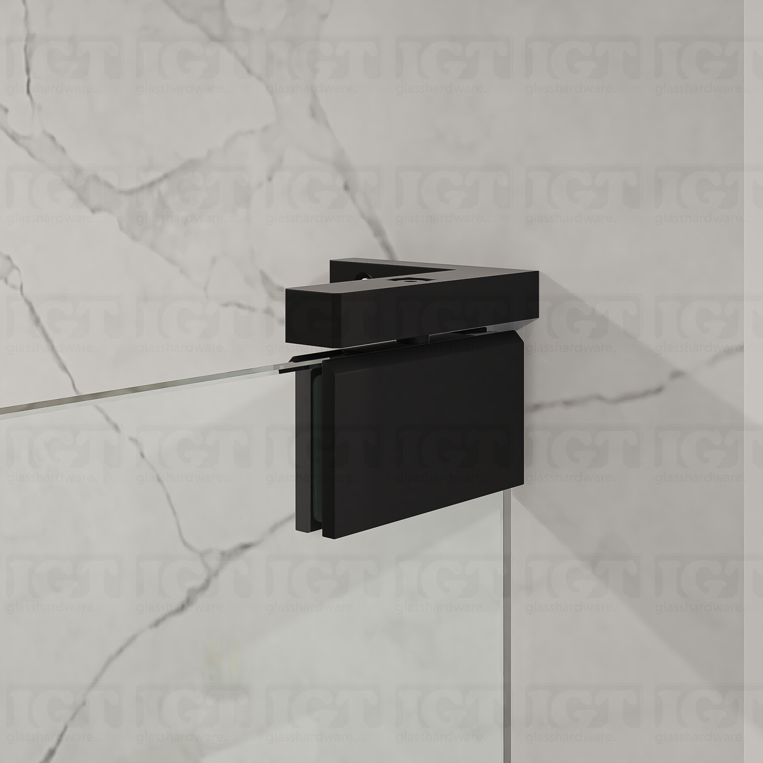 Right or Left Side Offset Wall Mount Pivot Hinge - Matte Black - Image 3