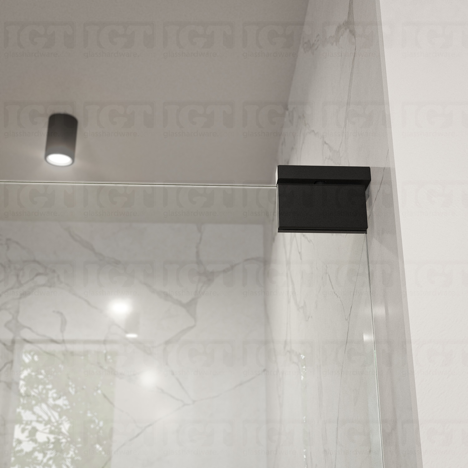 Right or Left Side Offset Wall Mount Pivot Hinge - Matte Black - Image 5
