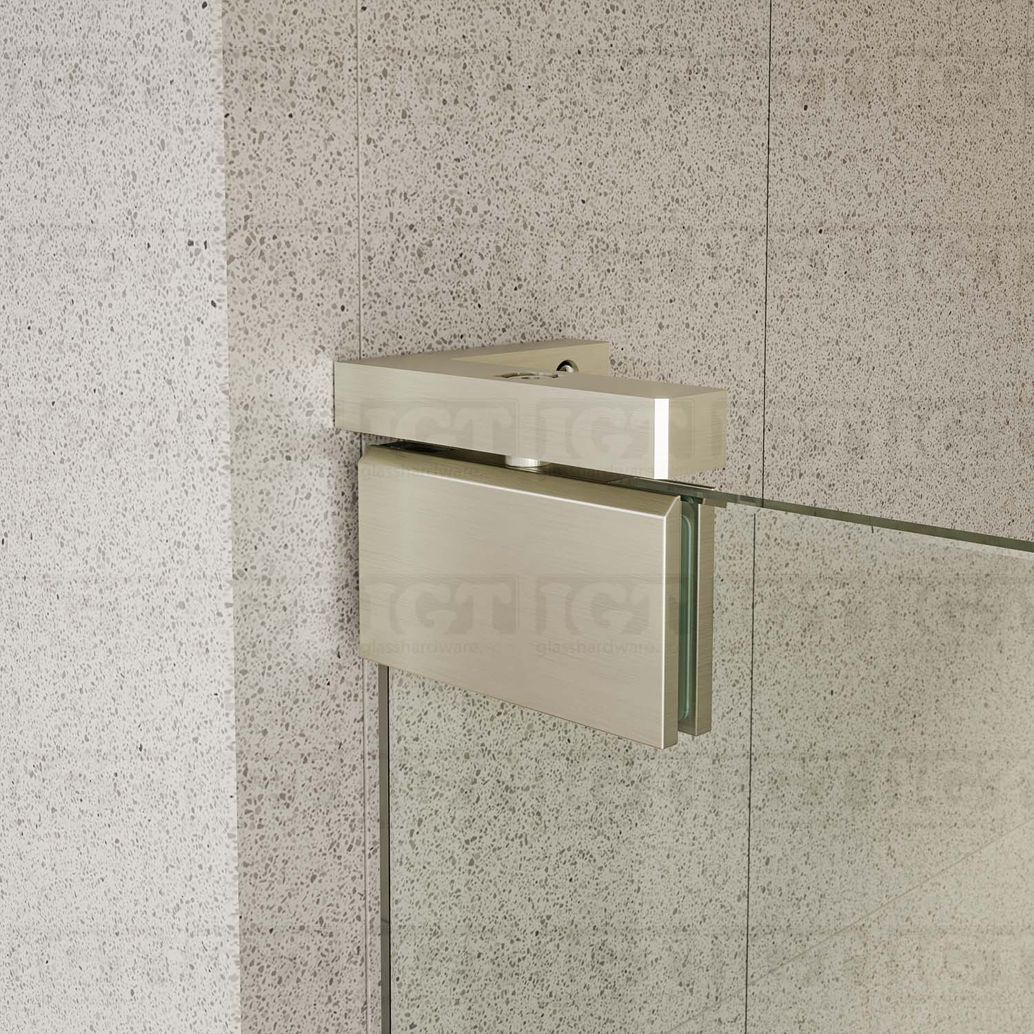 Right or Left Side Offset Wall Mount Pivot Hinge - Br. Nickel - Image 4