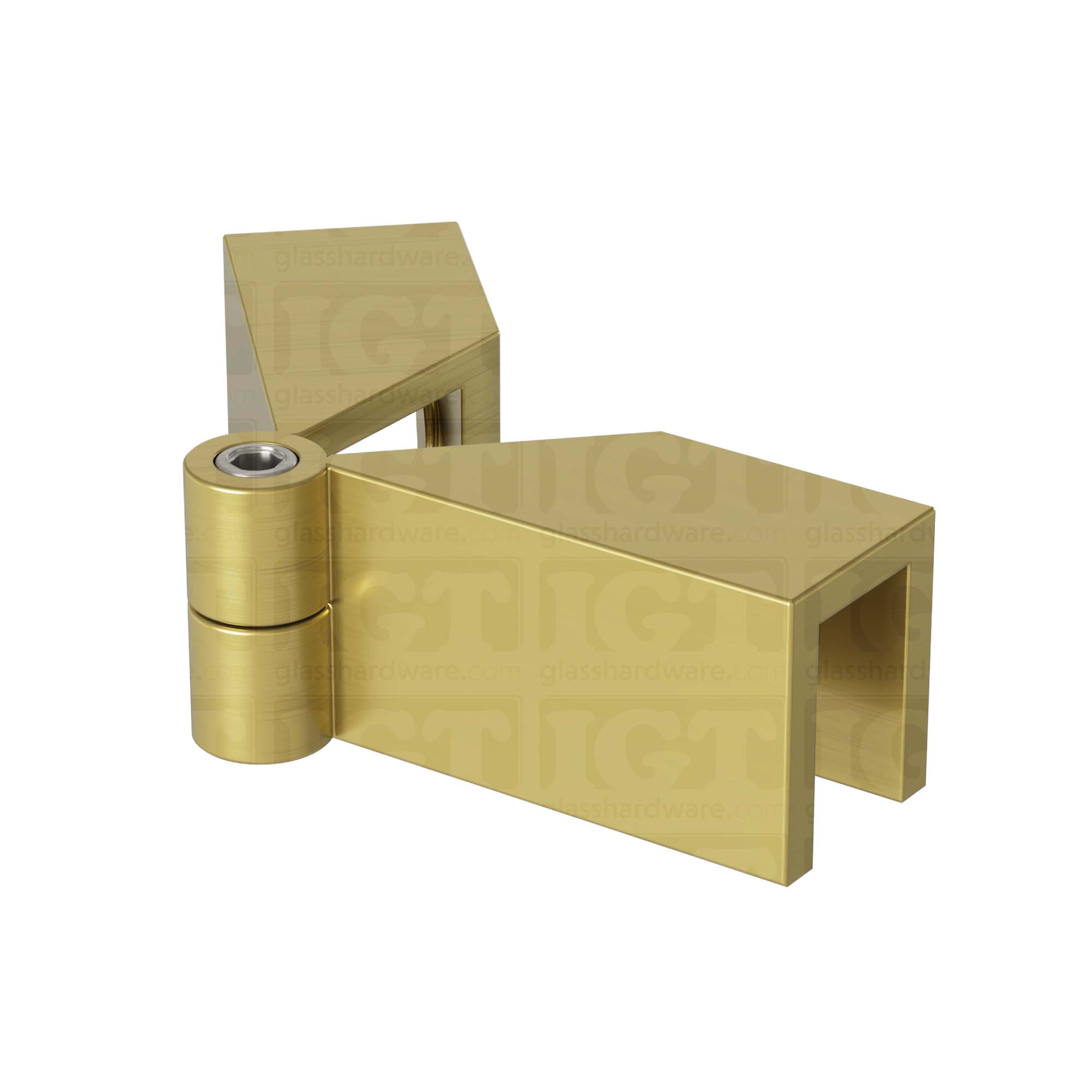 The Glass-to-Glass Adjustable Sleeve Over Clamp in Gold Brushed.