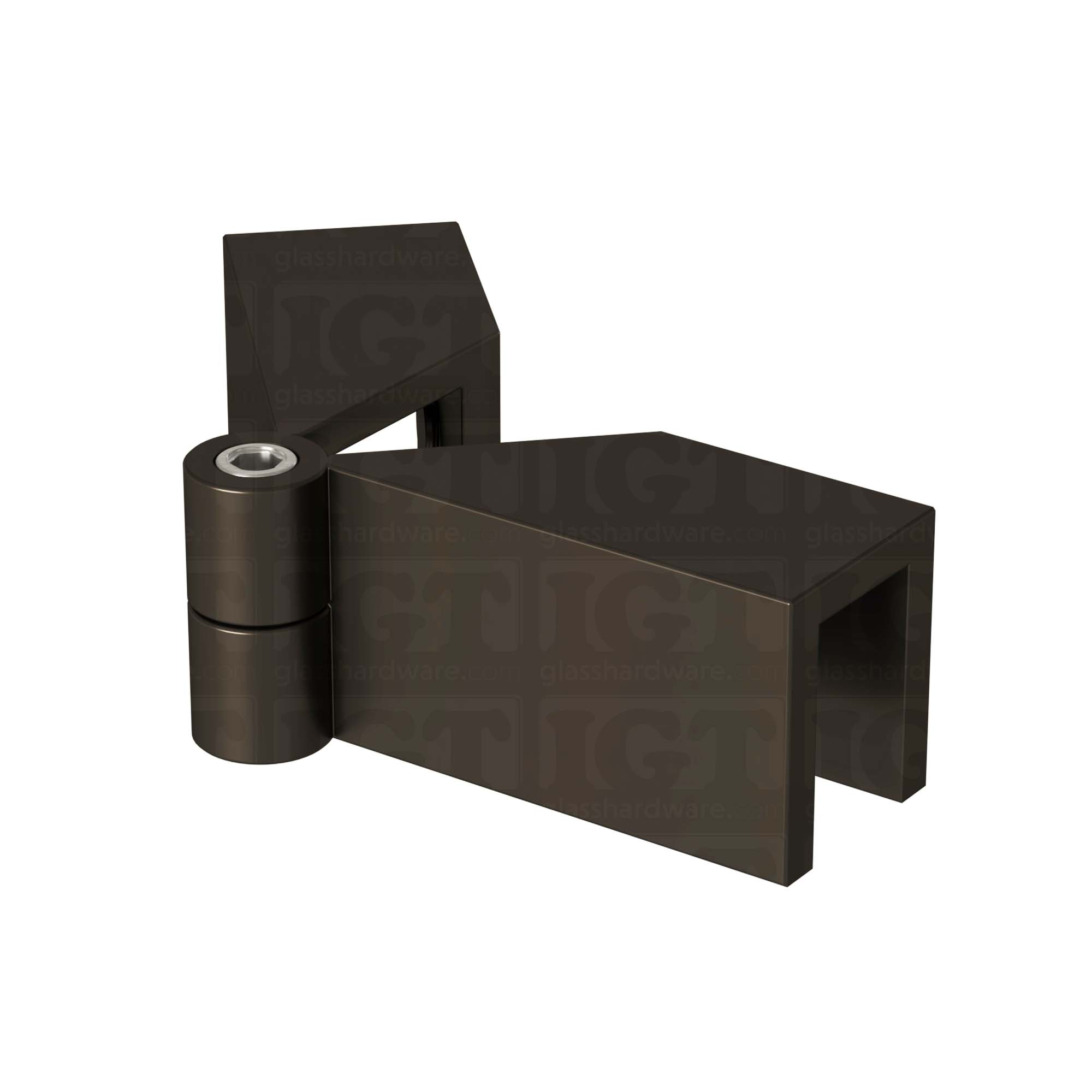 The Glass-to-Glass Adjustable Sleeve Over Clamp in Oil Rubbed Bronze.