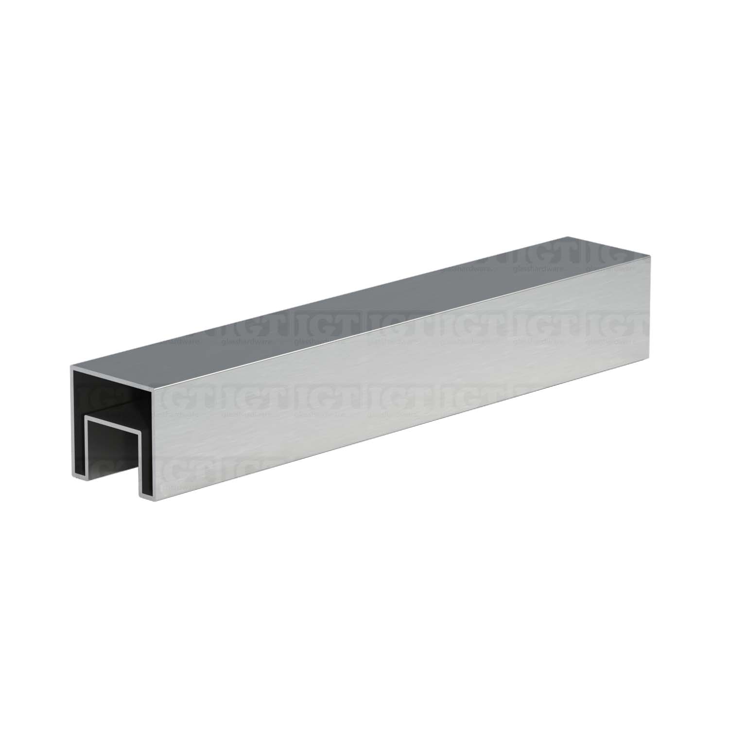 The 120" Square Cap Rail in Brushed Stainless.