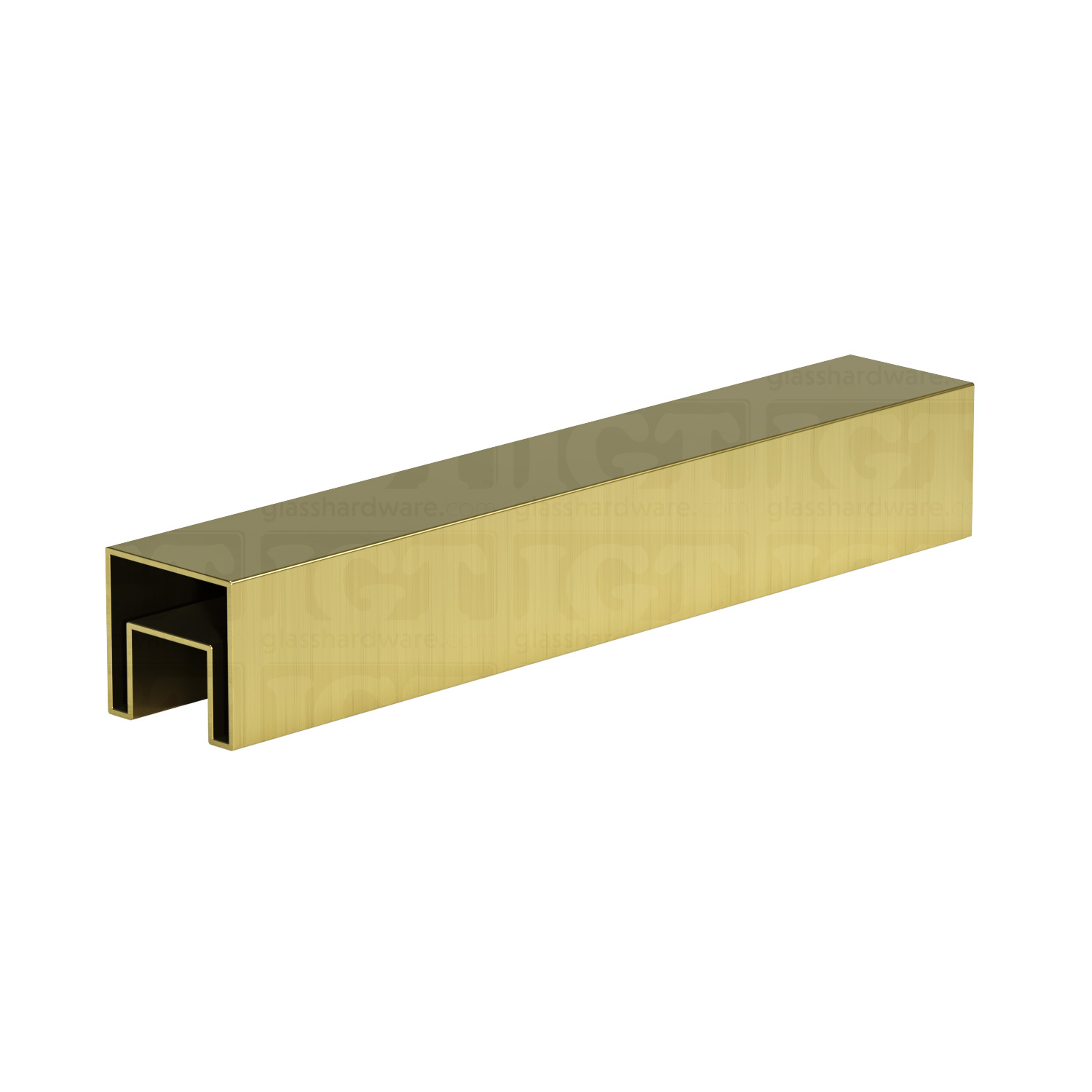 The 120" Square Cap Rail in Gold Brushed.