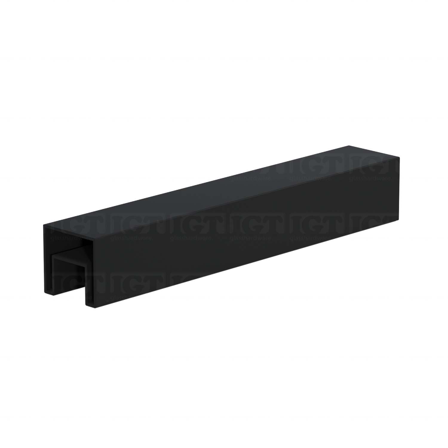 The 220" Square Cap Rail in Matte Black.