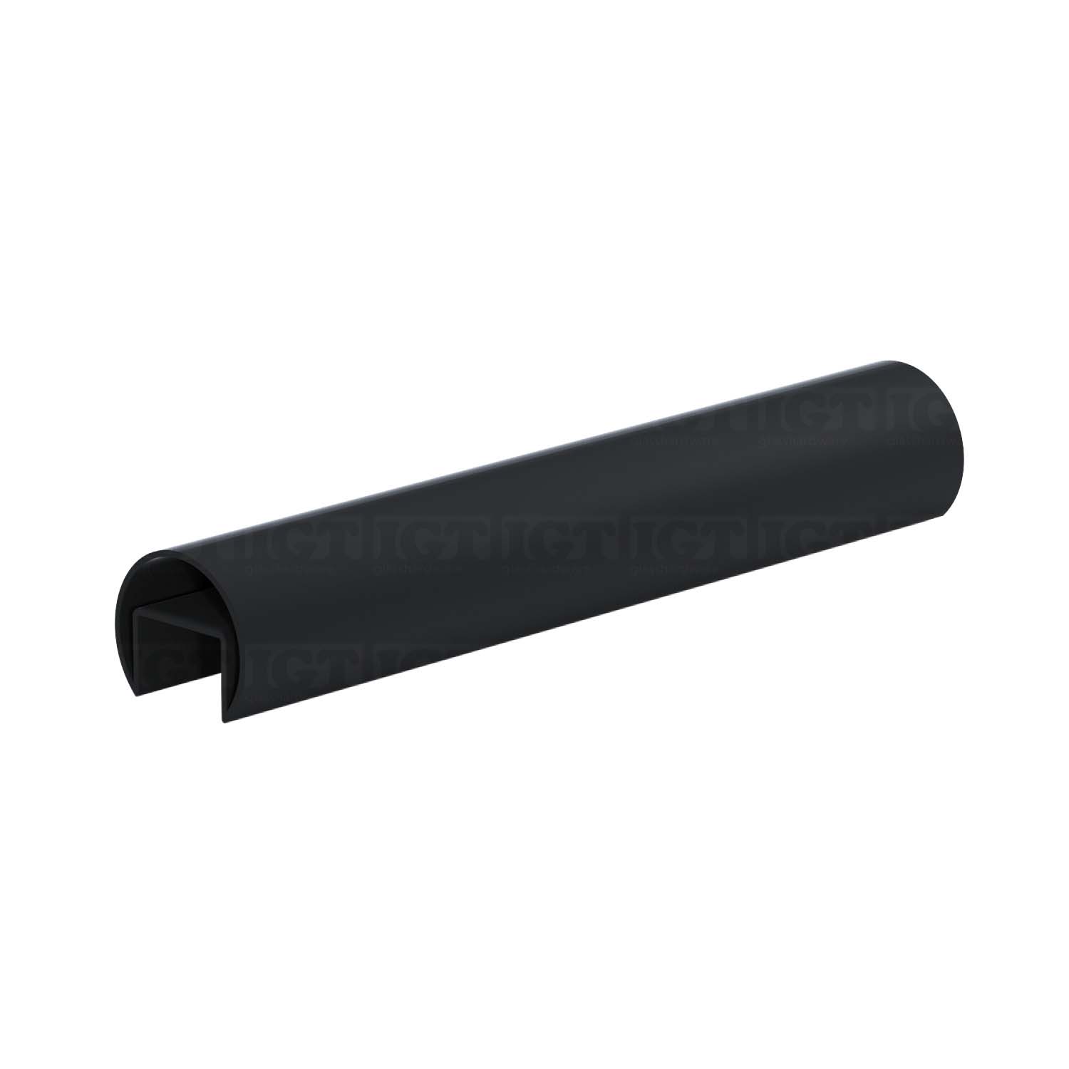 The 120" Round Cap Rail in Matte Black.