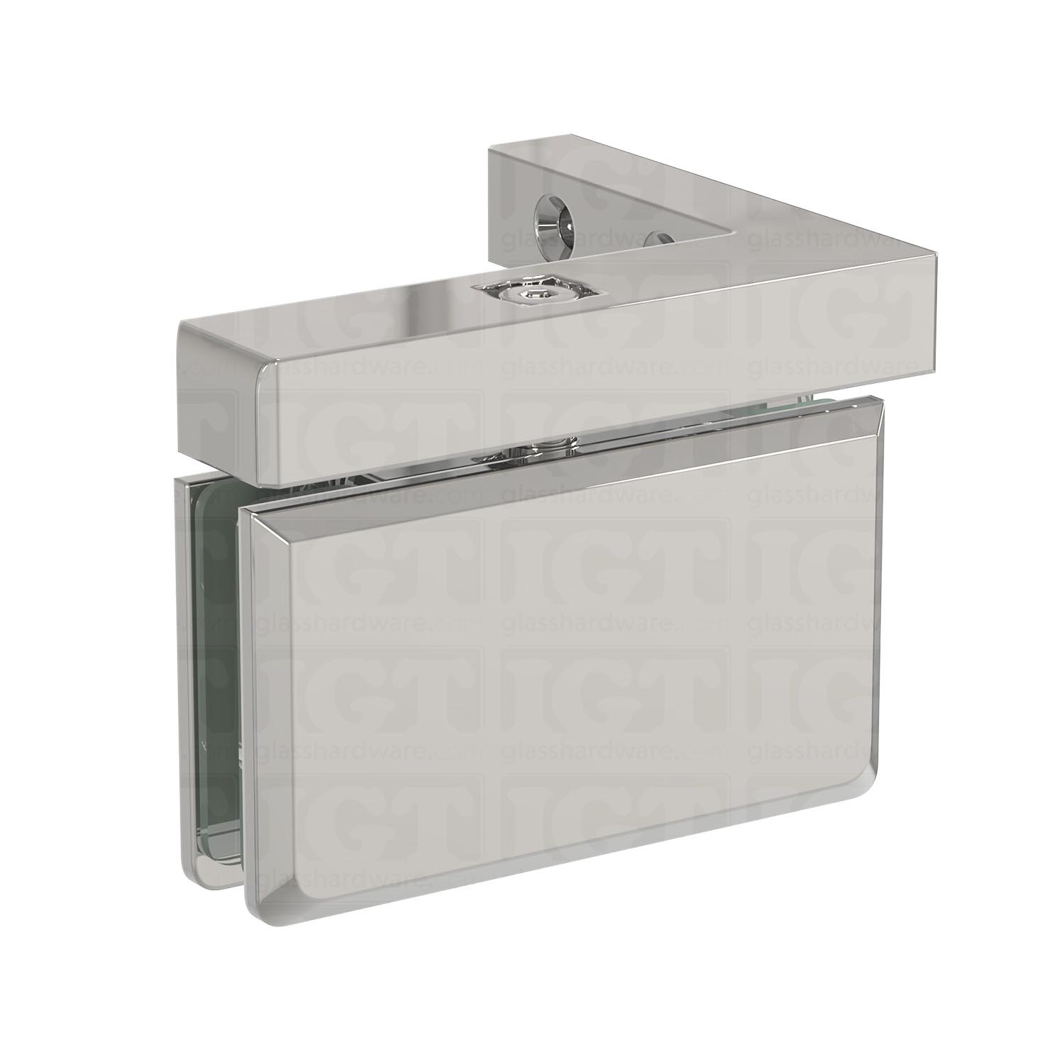 The Left Wall Mount Bilboa Pivot Hinge in Chrome Polished.