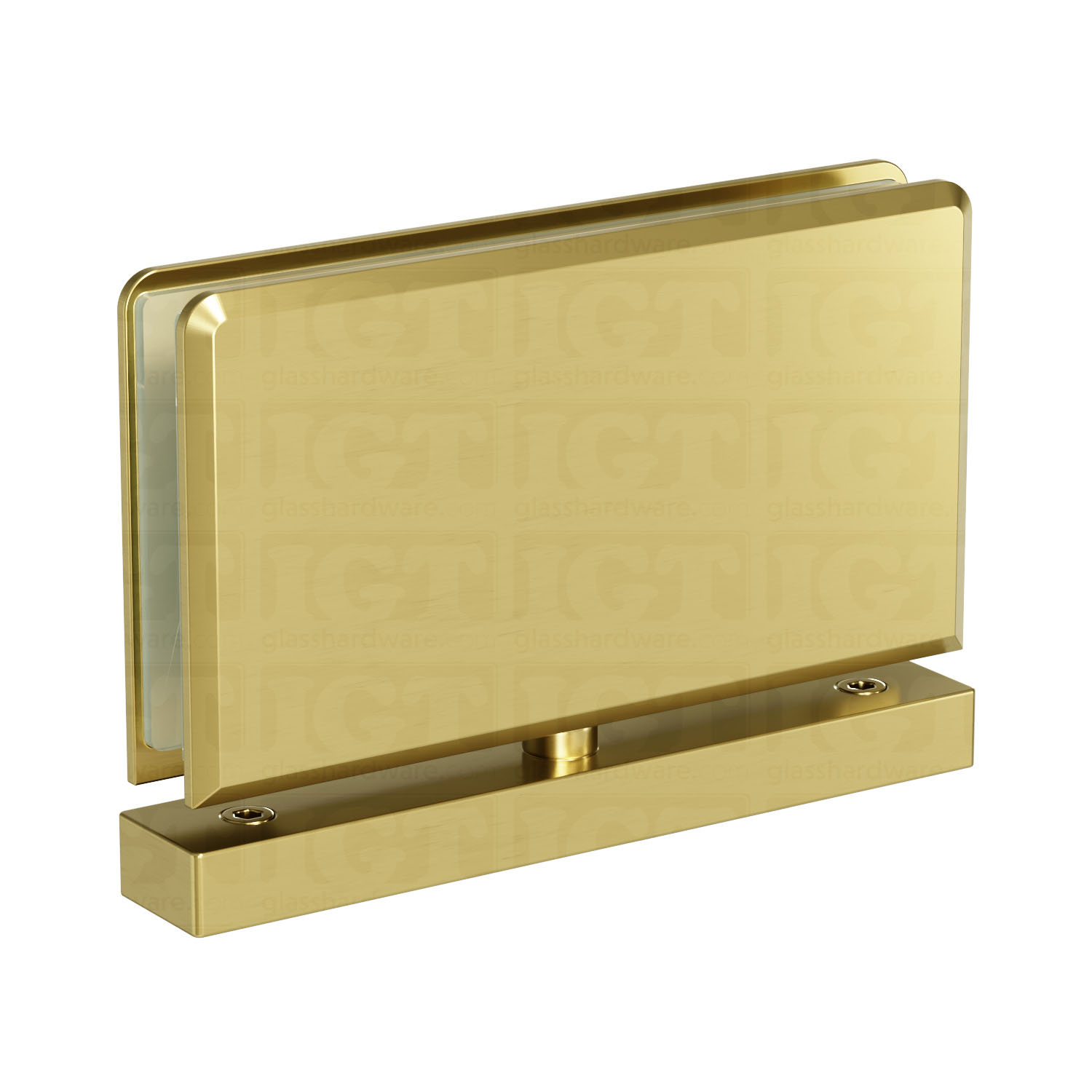 The Heavy Duty Top and Bottom Bilboa Pivot Hinge in Gold Brushed.