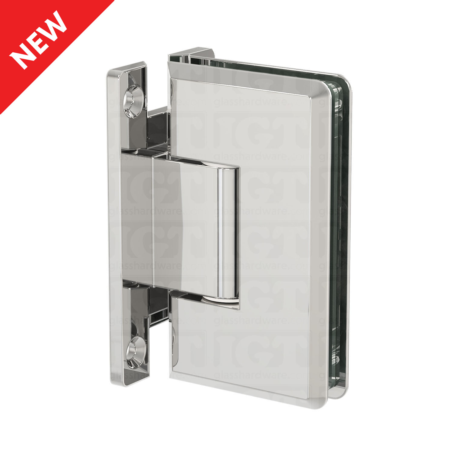 The Heavy Duty Wall-to-Glass “H” Back Bilboa Hinge in Chrome Polished.