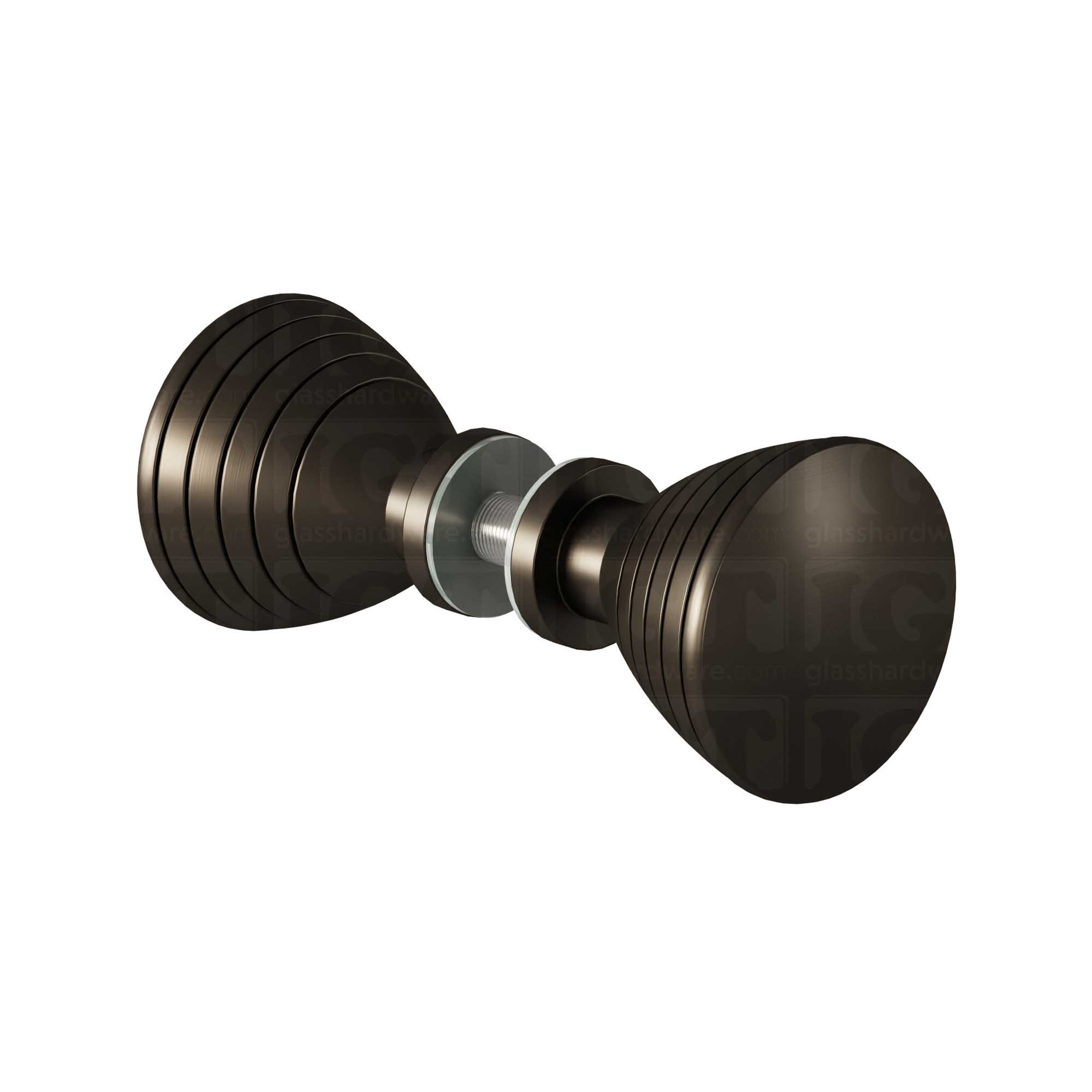 The Ribbed Bow Tie Style Back-to-Back Door Knob in Oil Rubbed Bronze.