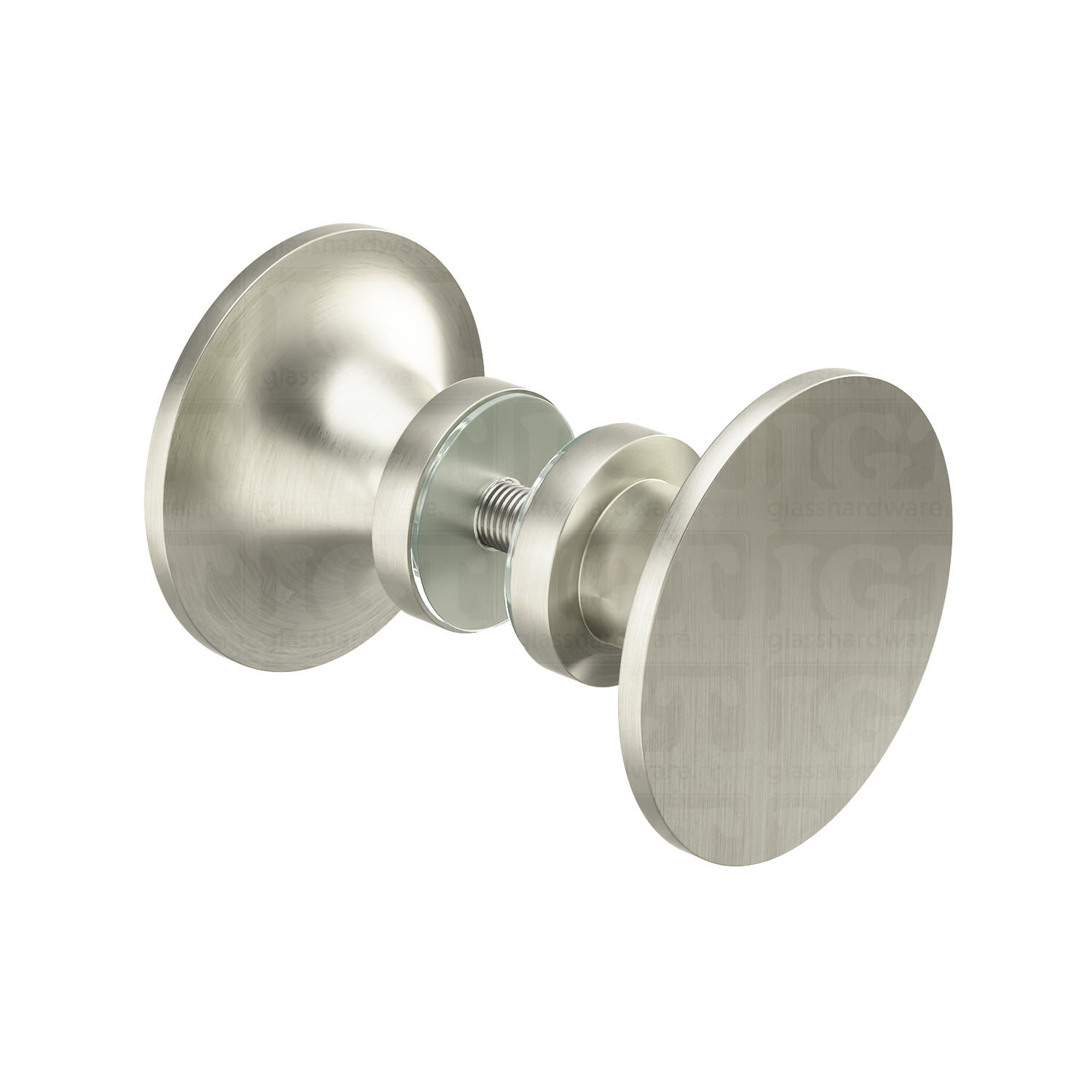 The Traditional Style Back-to-Back Door Knob in Brushed Nickel.