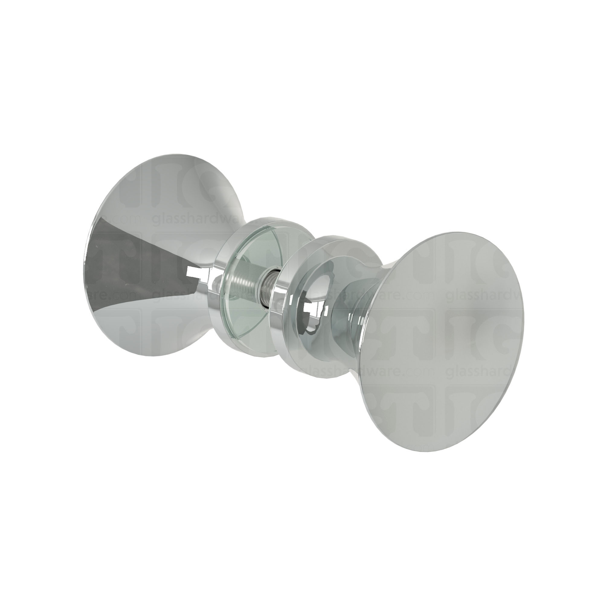 The Junior Traditional Back-to-Back Door Knob in Chrome Polished.