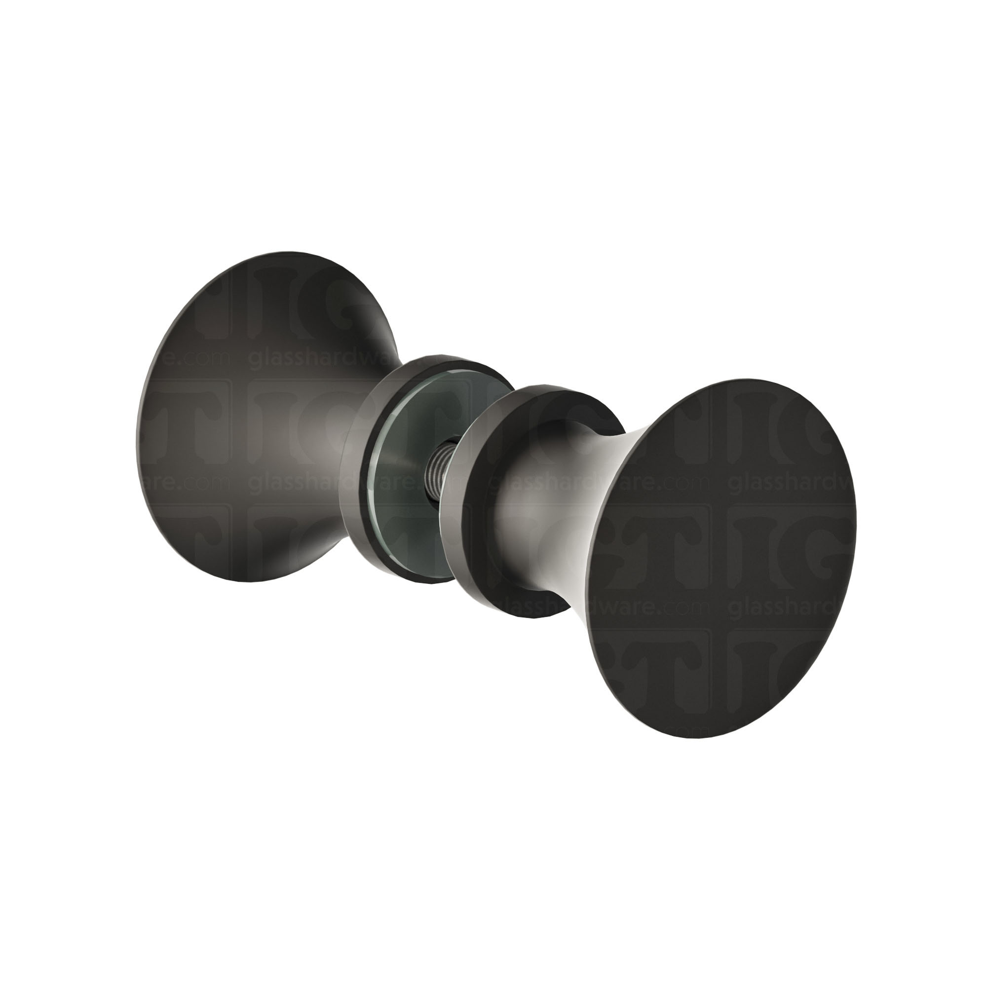 The Junior Traditional Back-to-Back Door Knob in Matte Black.