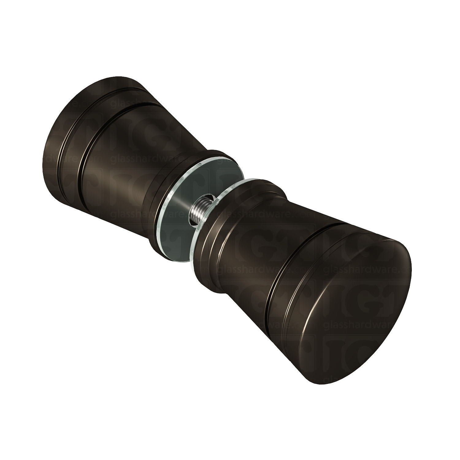 The Modern Ribbed Bow Tie Back-to-Back Door Knob in Oil Rubbed Bronze.