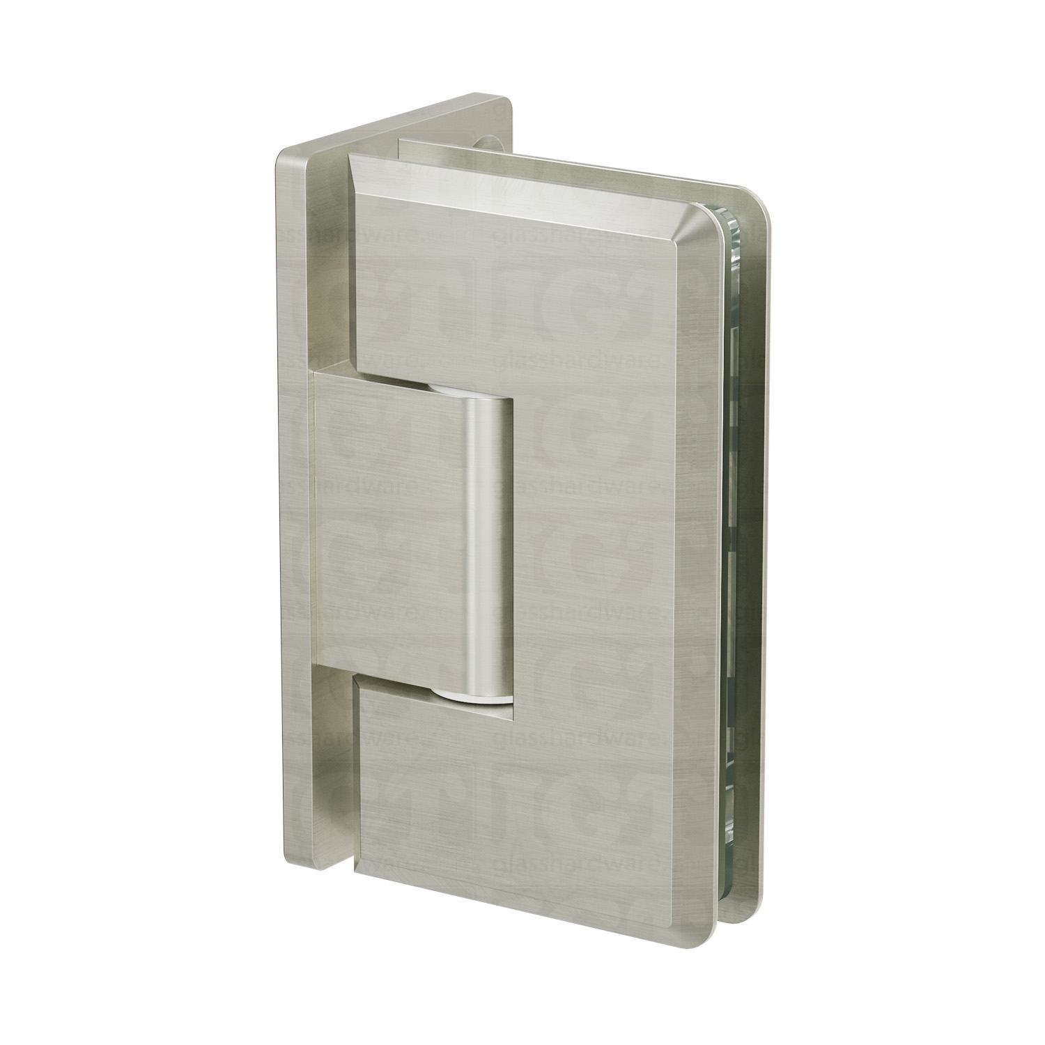 Heavy Duty Wall-to-Glass Offset Back Bilboa Hinge - Brushed Nickel