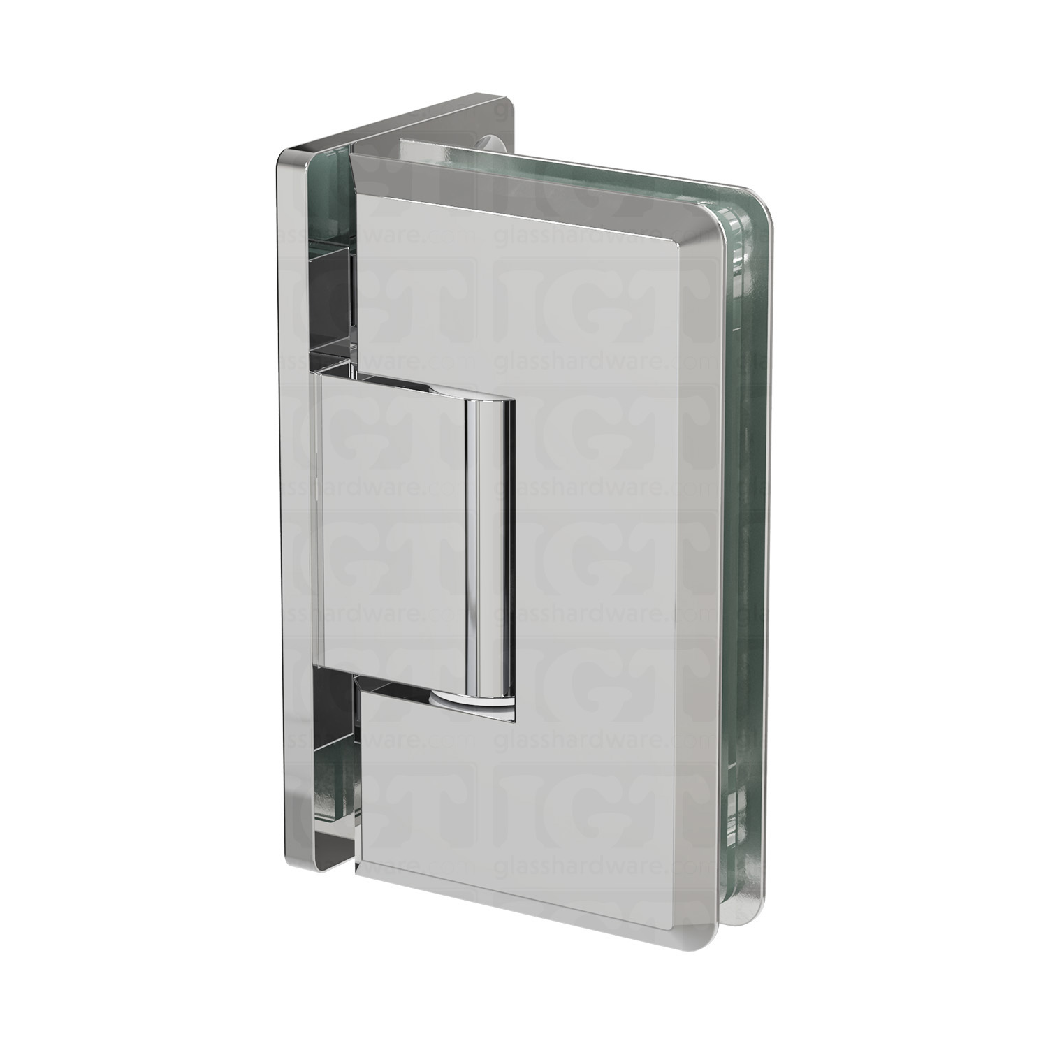 Heavy Duty Wall-to-Glass Offset Back Bilboa Hinge - Chrome Polished
