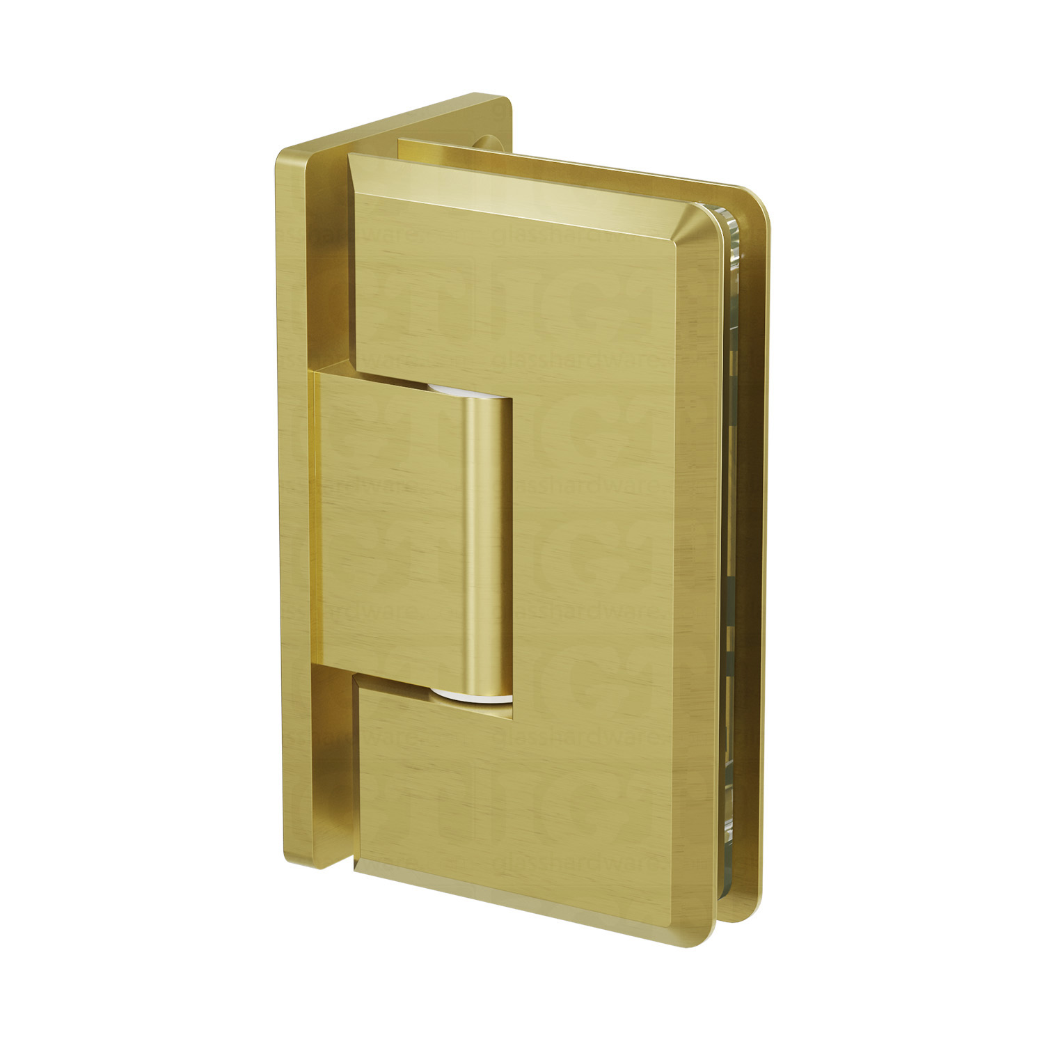 Heavy Duty Wall-to-Glass Offset Back Bilboa Hinge - Gold Brushed