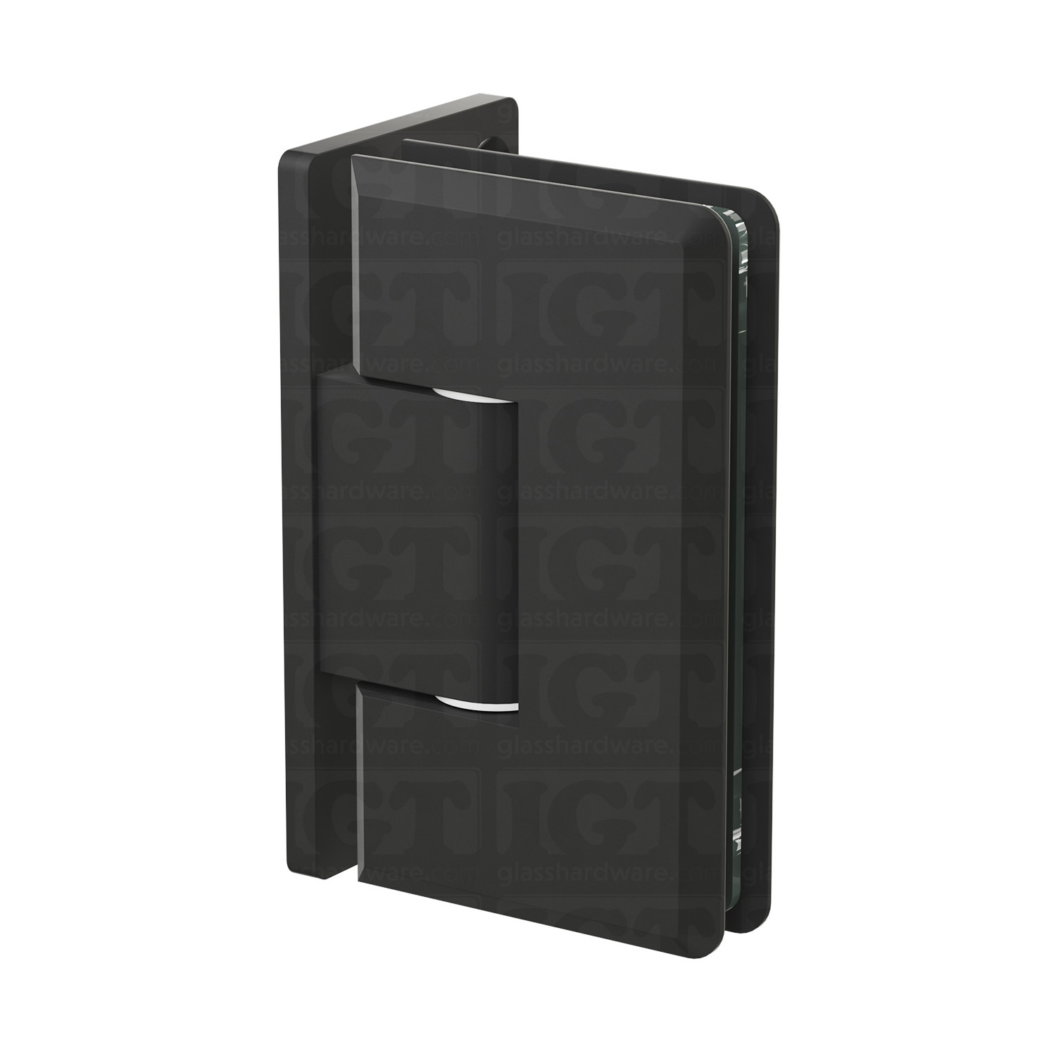 Heavy Duty Wall-to-Glass Offset Back Bilboa Hinge - Matte Black