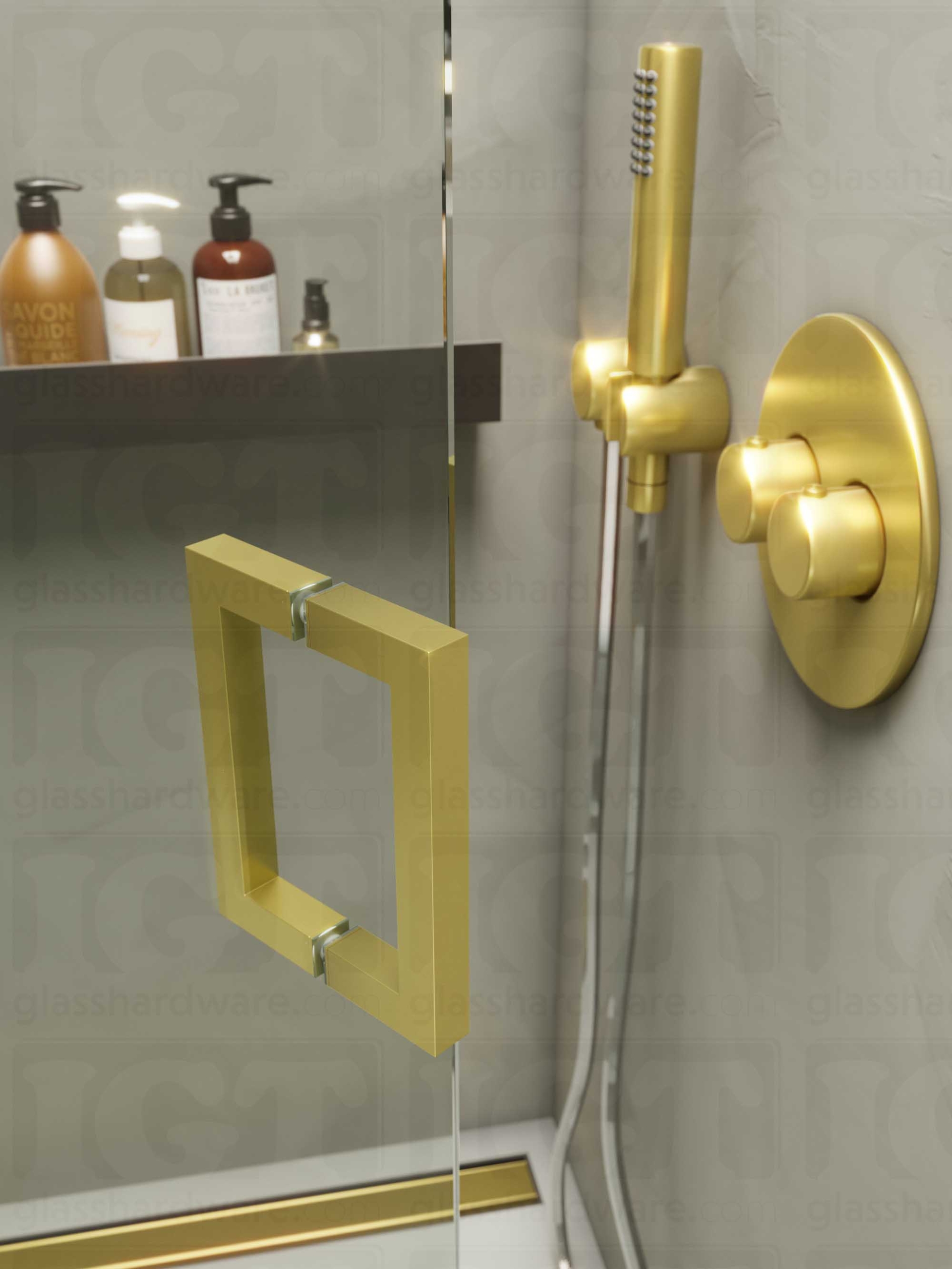 6" Square Pull Handle - Gold Brushed - Image 3