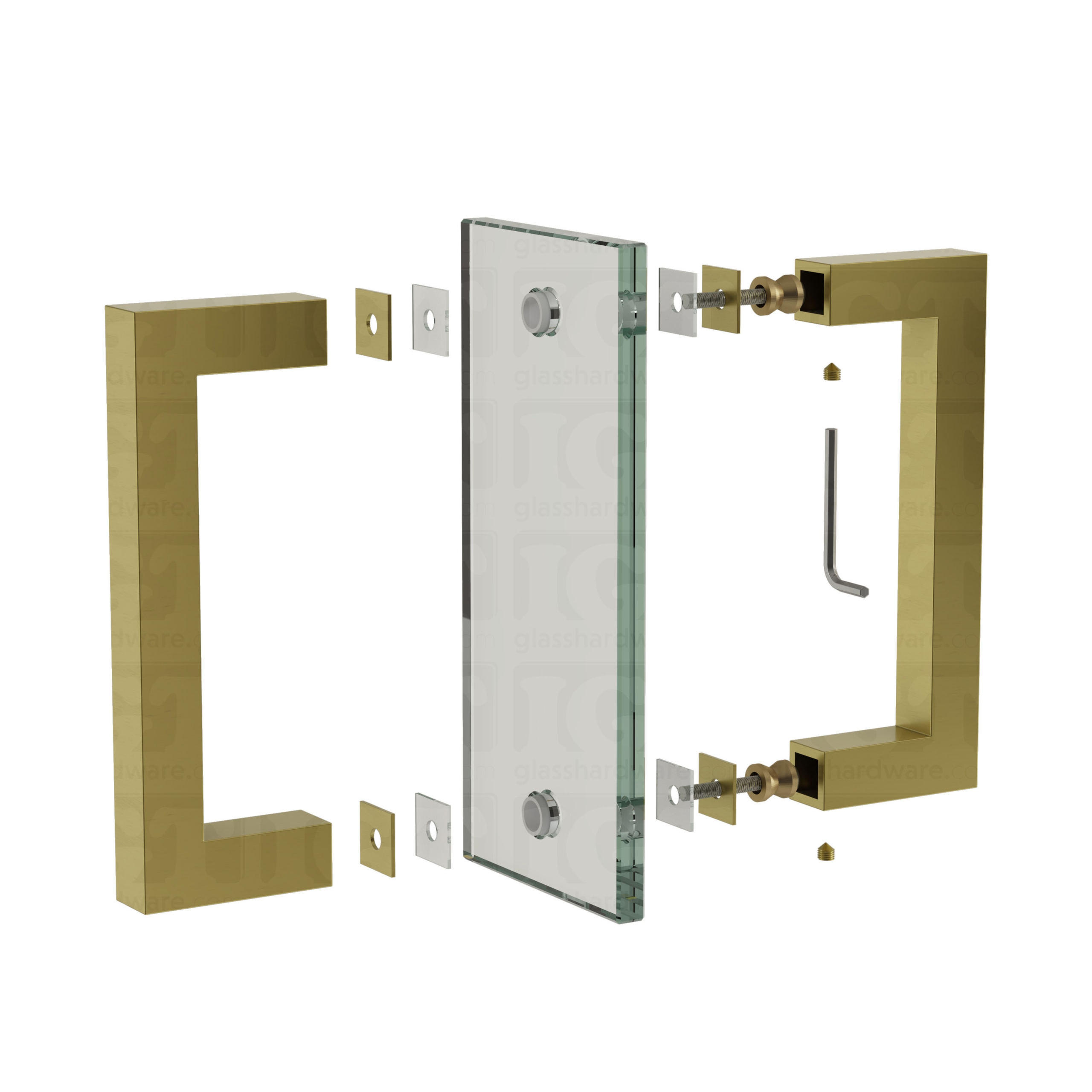 6" Square Pull Handle - Gold Brushed - Image 7