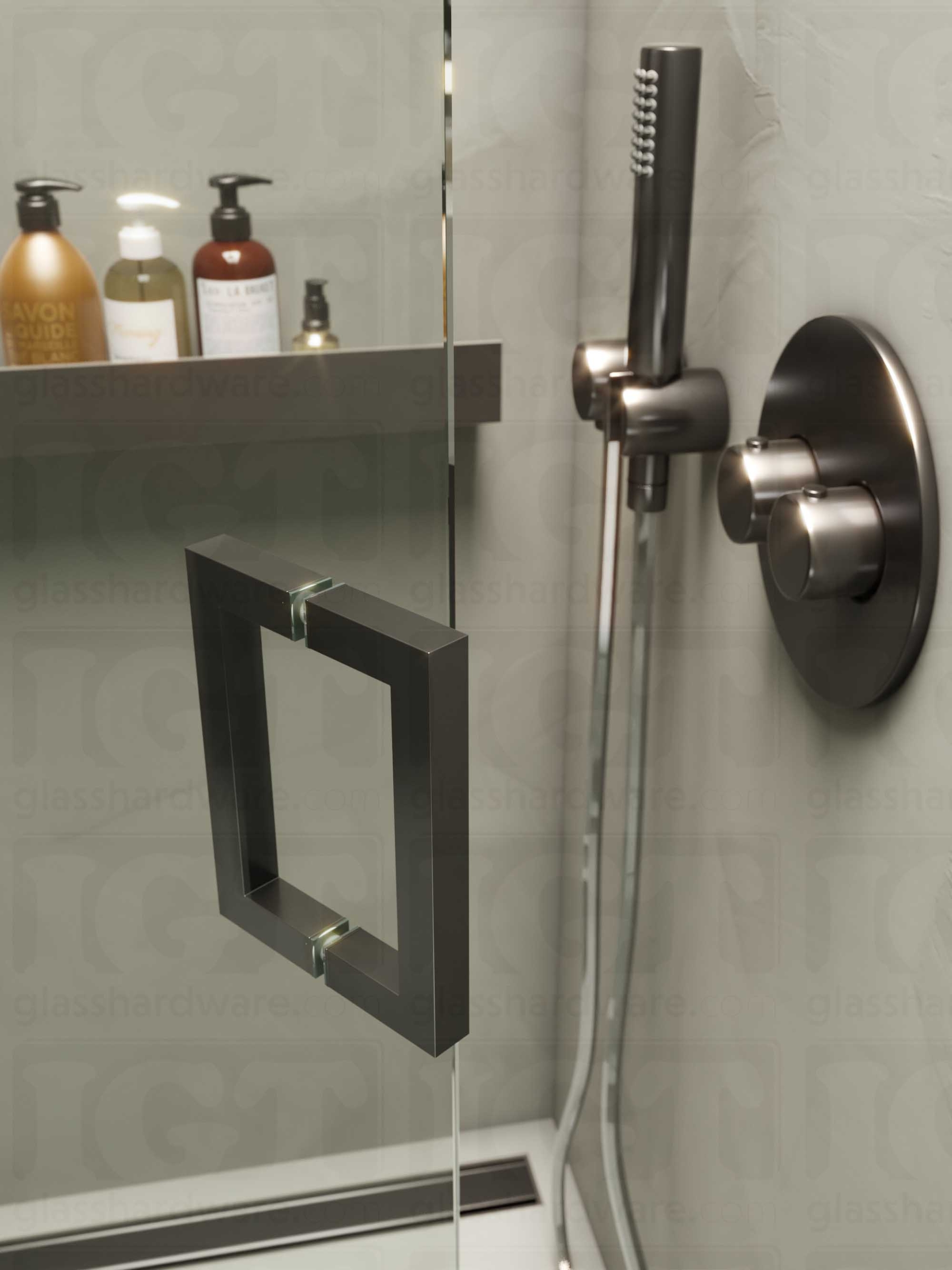 6" Square Pull Handle - Polished Gun Metal - Image 3