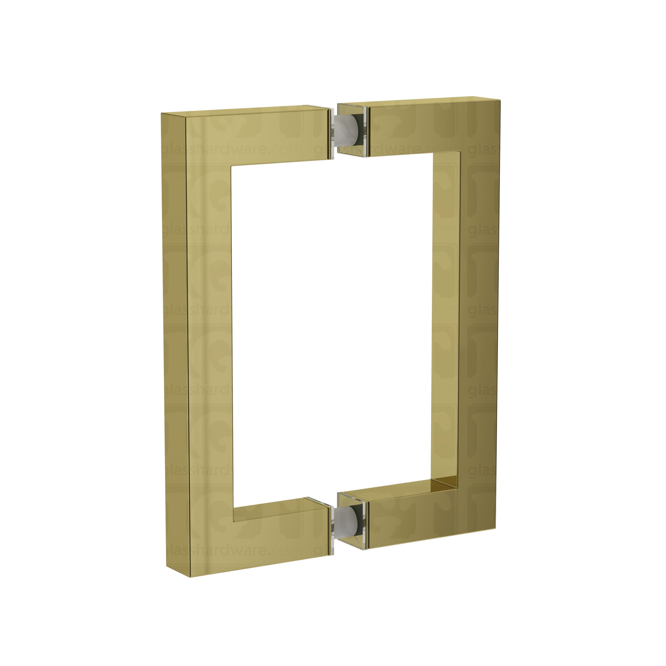 6" Square Pull Handle - Polished Brass