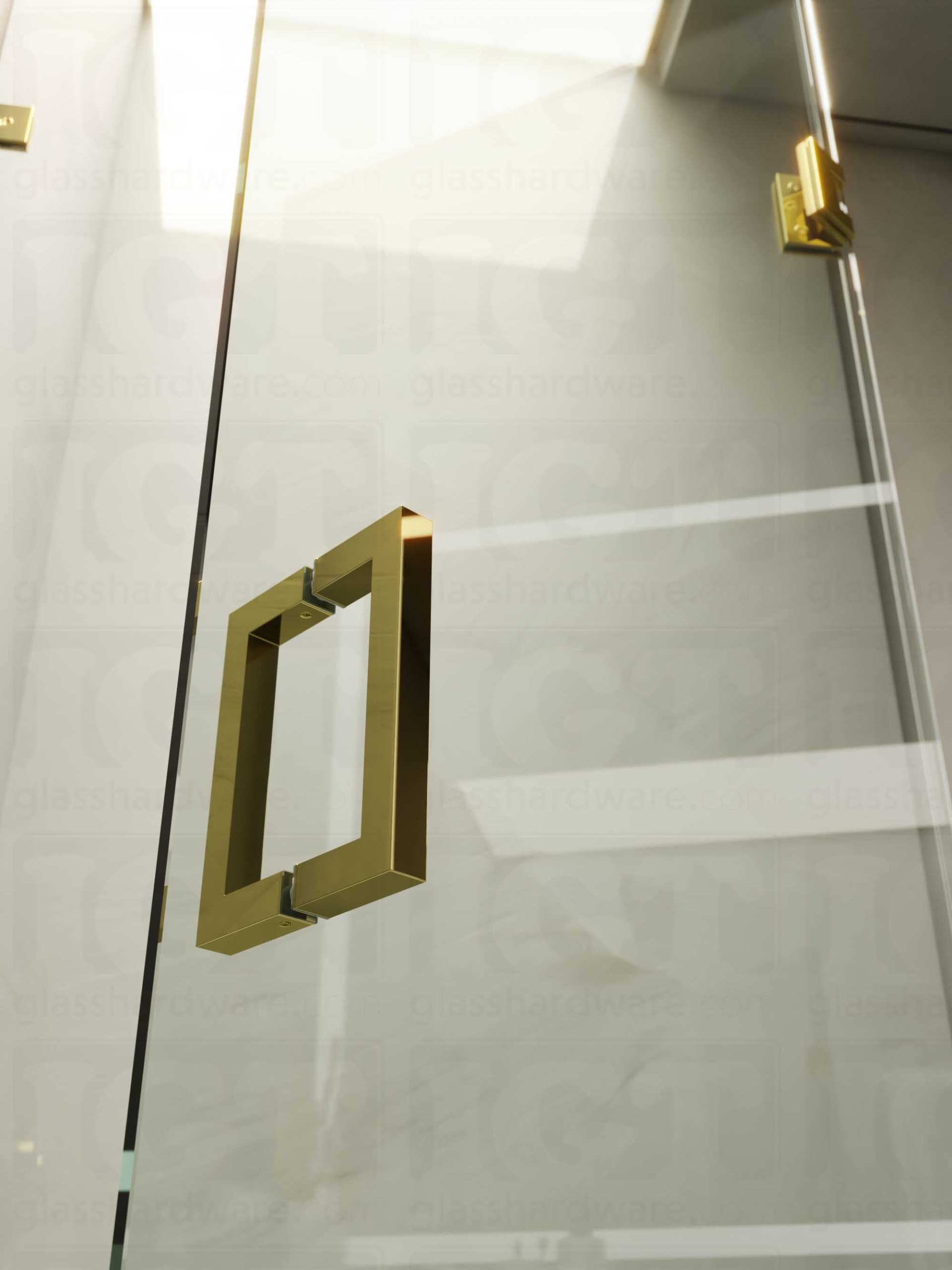 6" Square Pull Handle - Polished Brass - Image 4