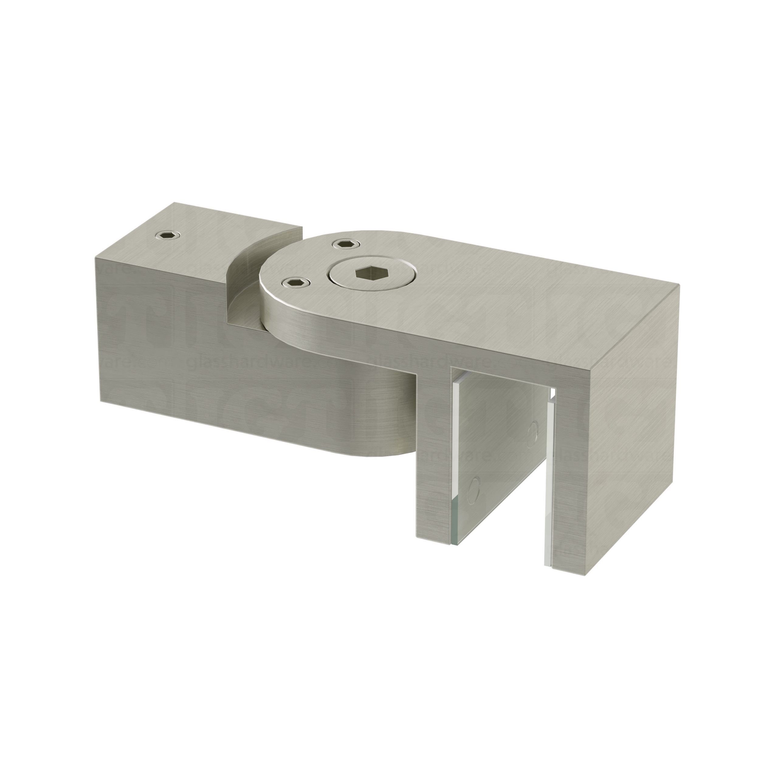 Adjustable Glass Mount Bracket for Support Bar - Brushed Nickel