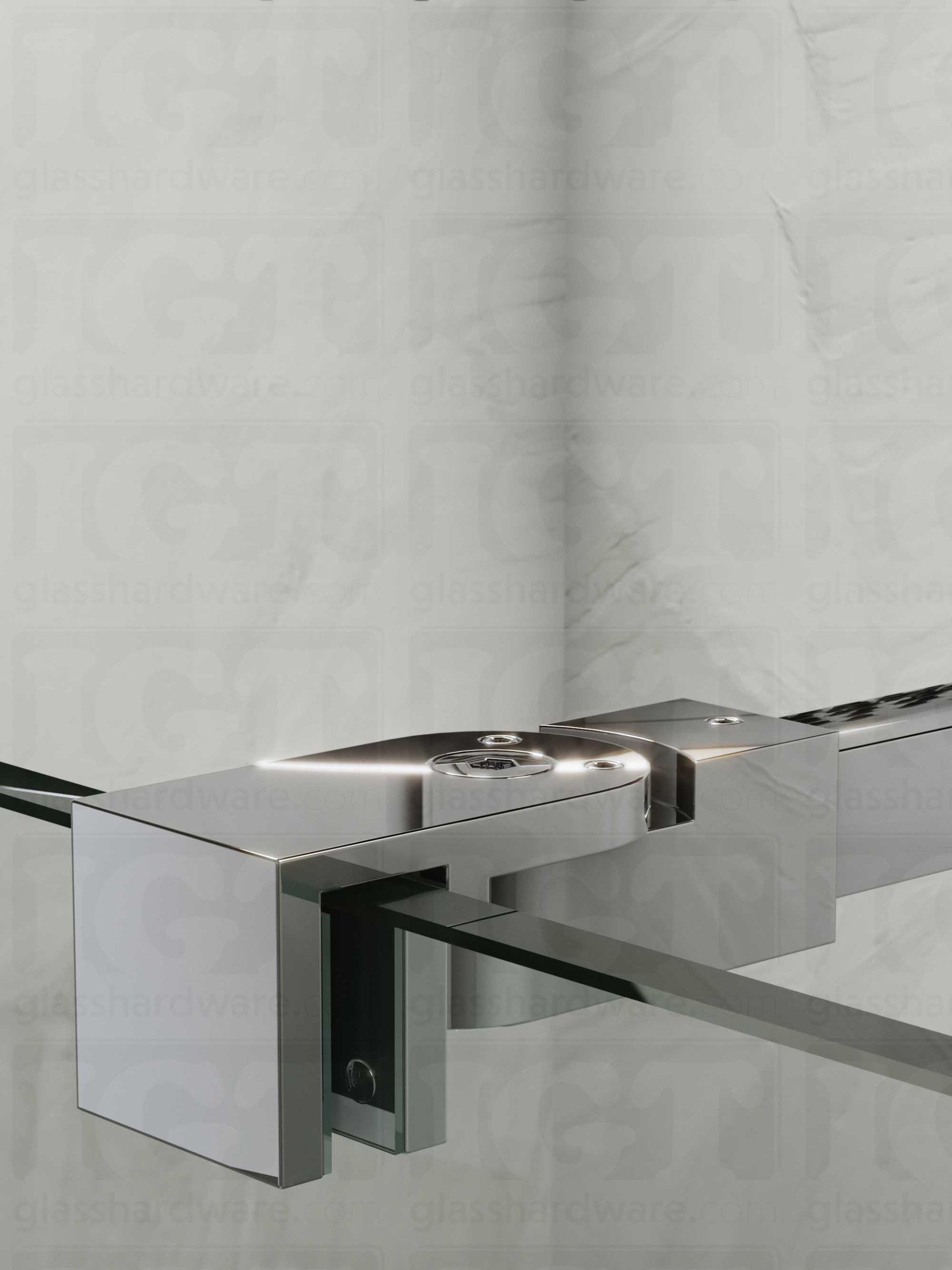 Adjustable Glass Mount Bracket for Support Bar - Chrome Polished - Image 4