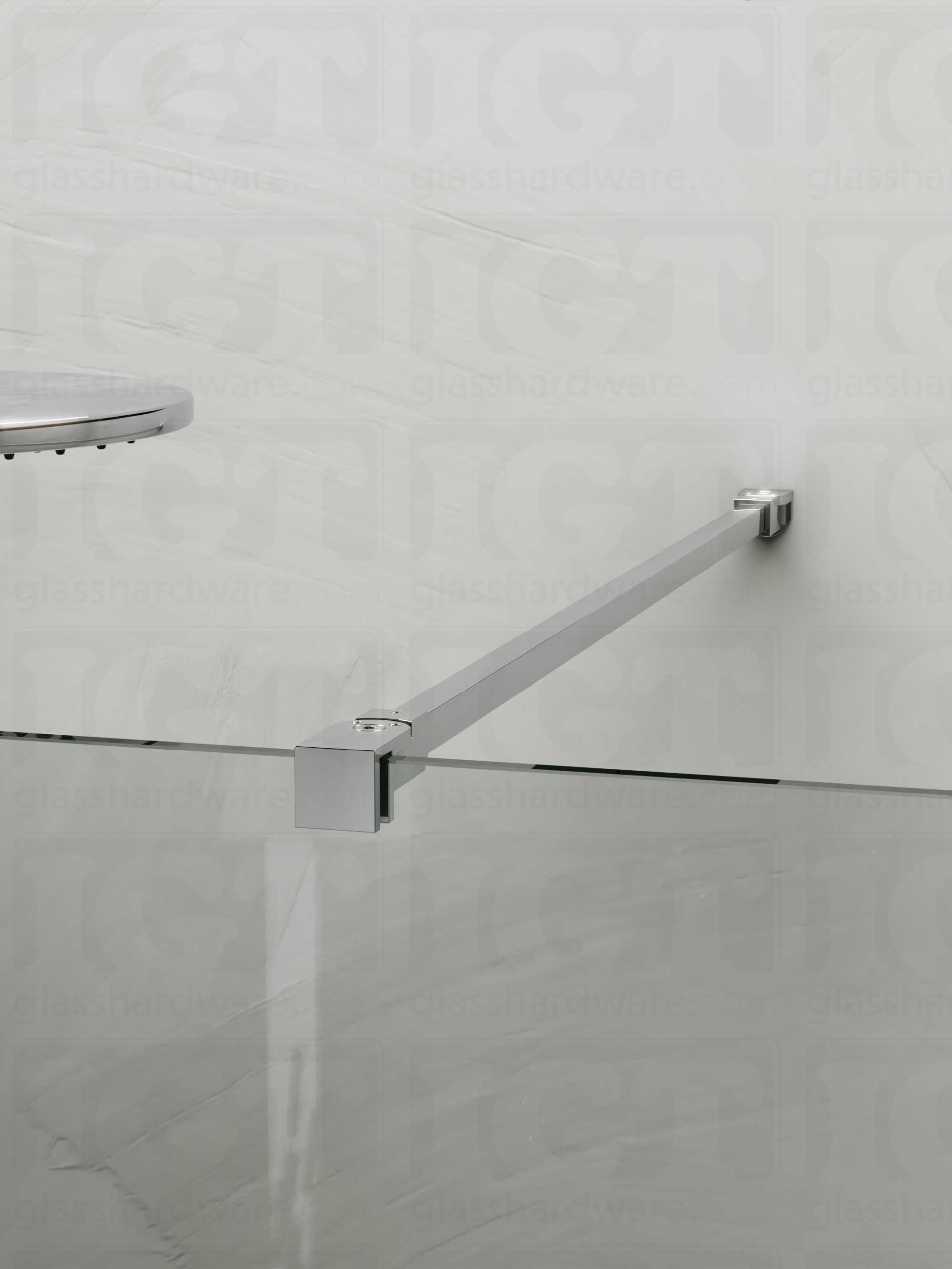 Adjustable Glass Mount Bracket for Support Bar - Chrome Polished - Image 3