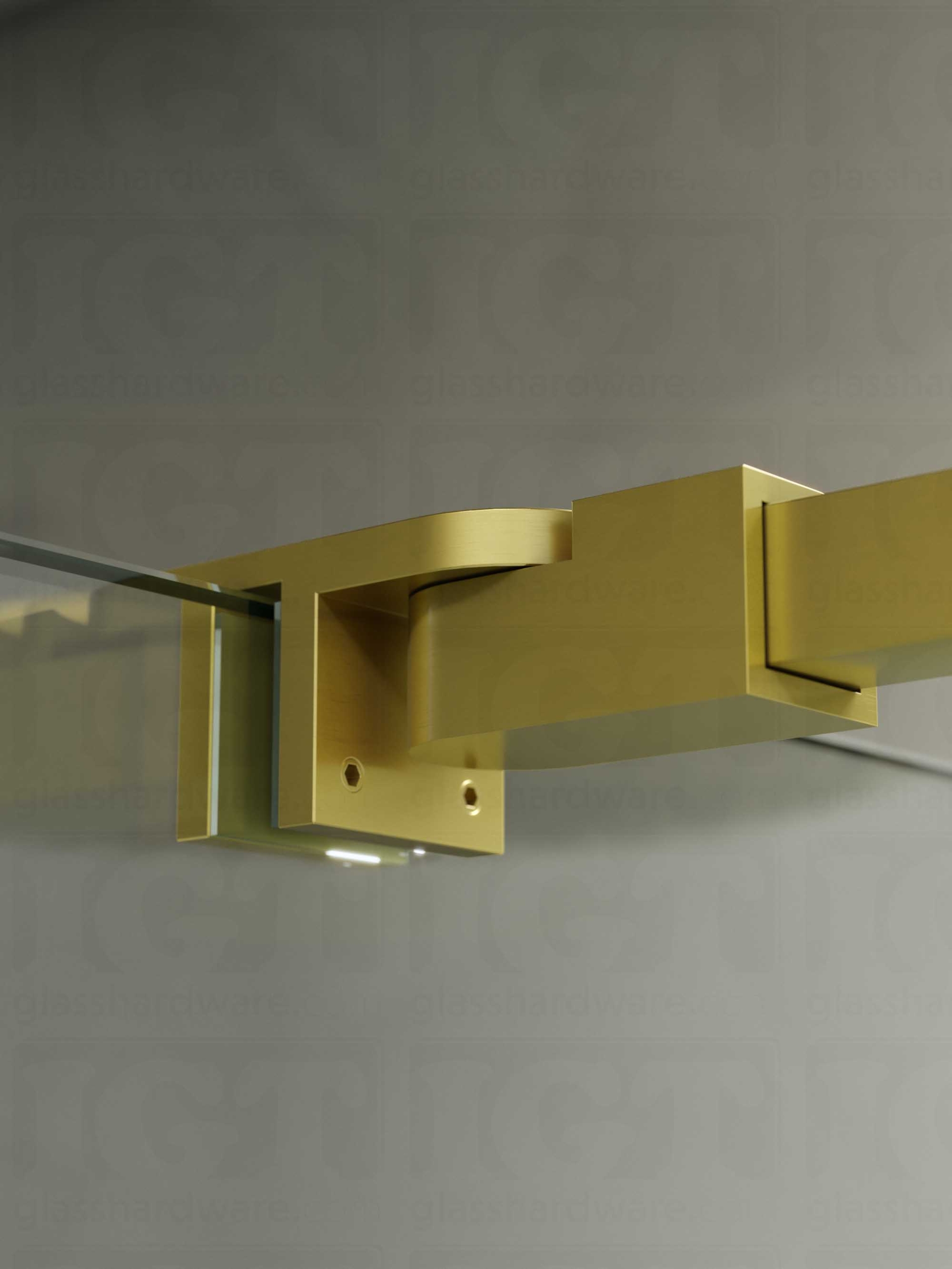 Adjustable Glass Mount Bracket for Support Bar - Gold Brushed - Image 5