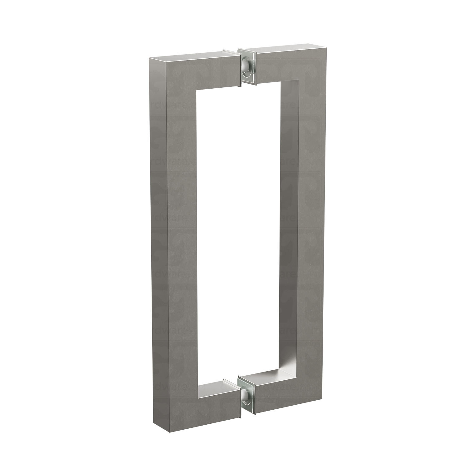 The 12-inch Back-to-Back Square Pull Handle in Brushed Stainless.