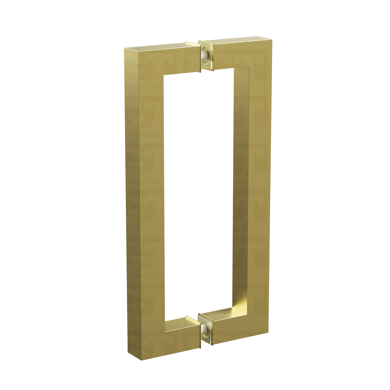 The 12-inch Back-to-Back Square Pull Handle in Gold Brushed.