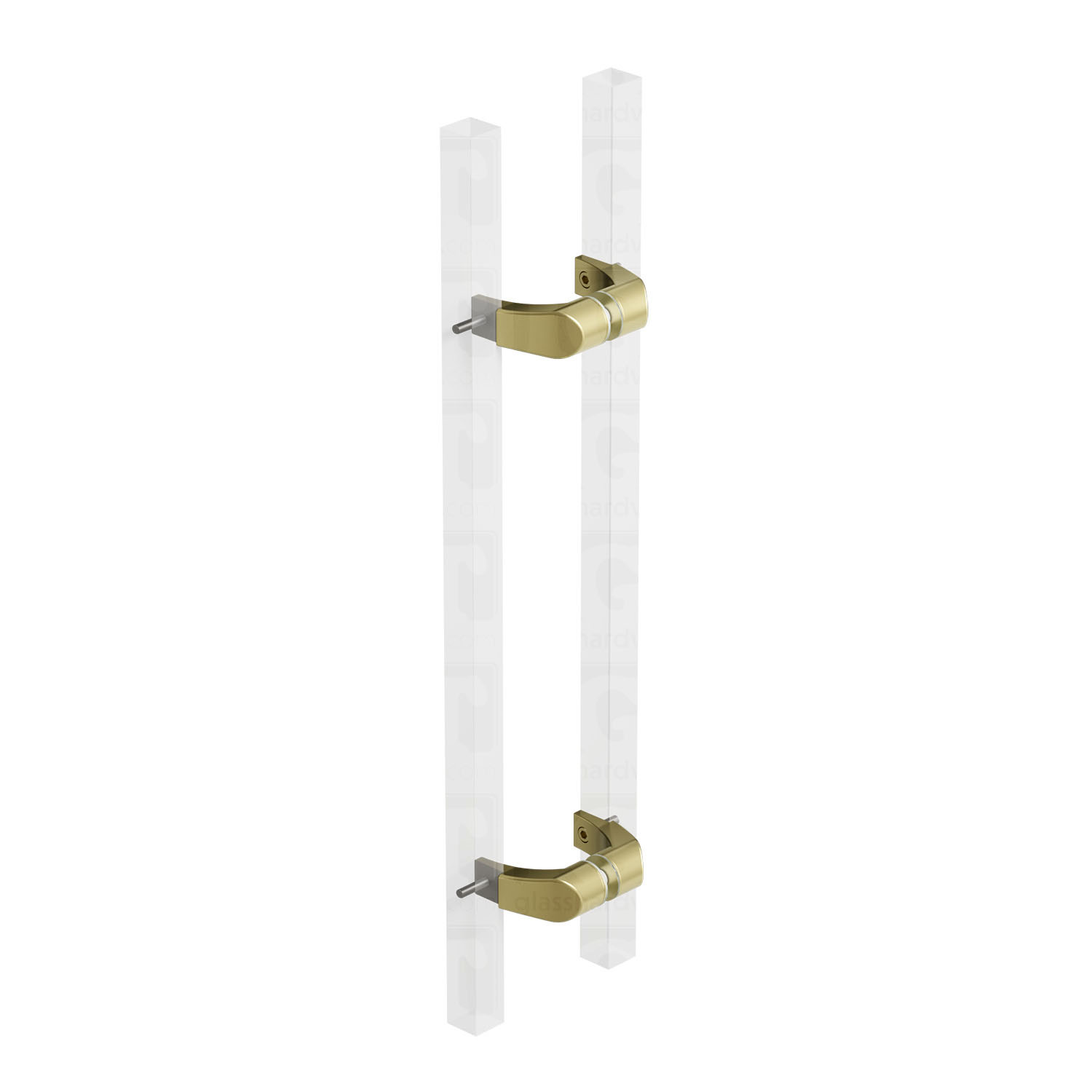 Offset Mount Posts for Square Commercial Ladder Handle - Gold Brushed - Image 2