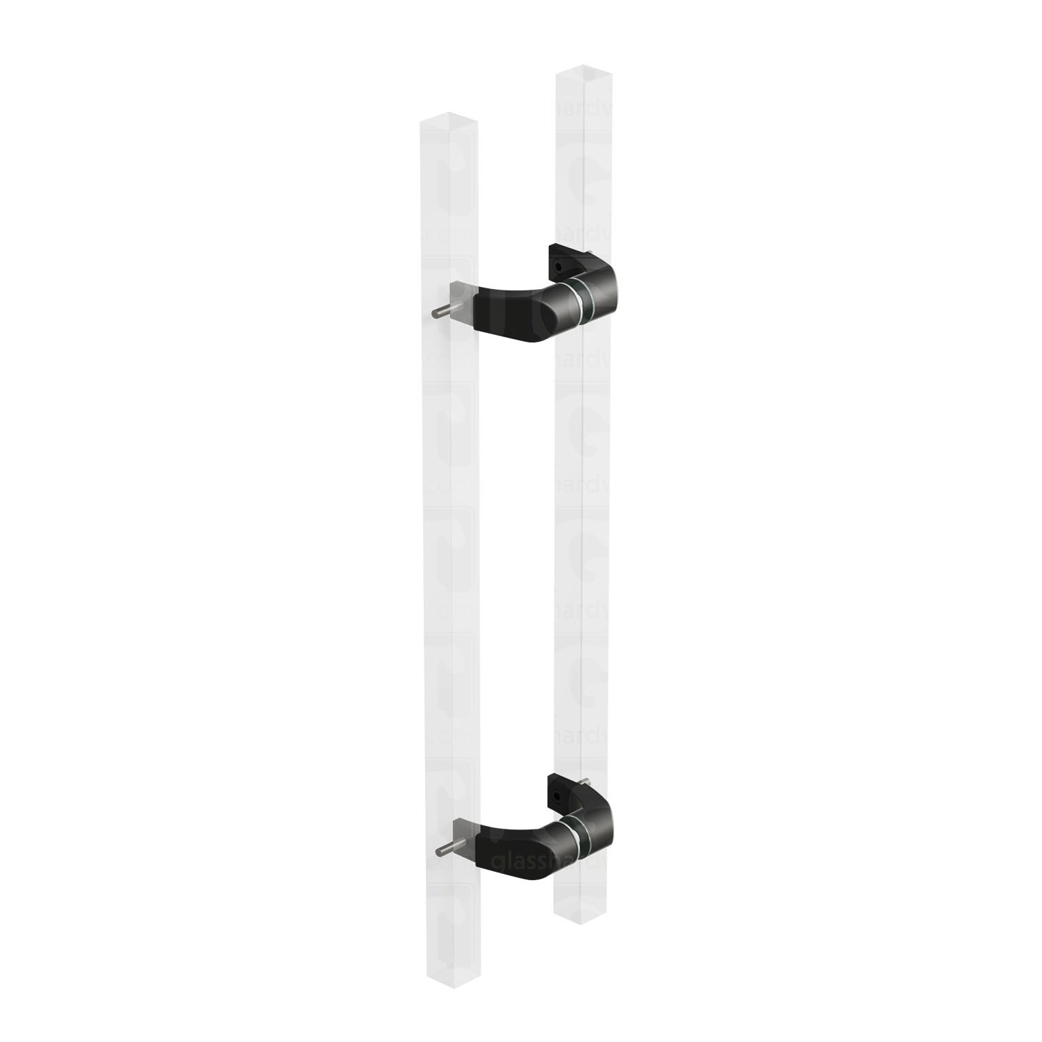 Offset Mount Posts for Square Commercial Ladder Handle - Matte Black - Image 2