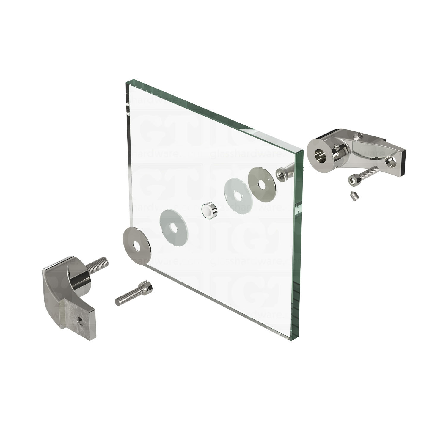 Offset Mount Posts for Square Commercial Ladder Handle - Polished Stainless - Image 7