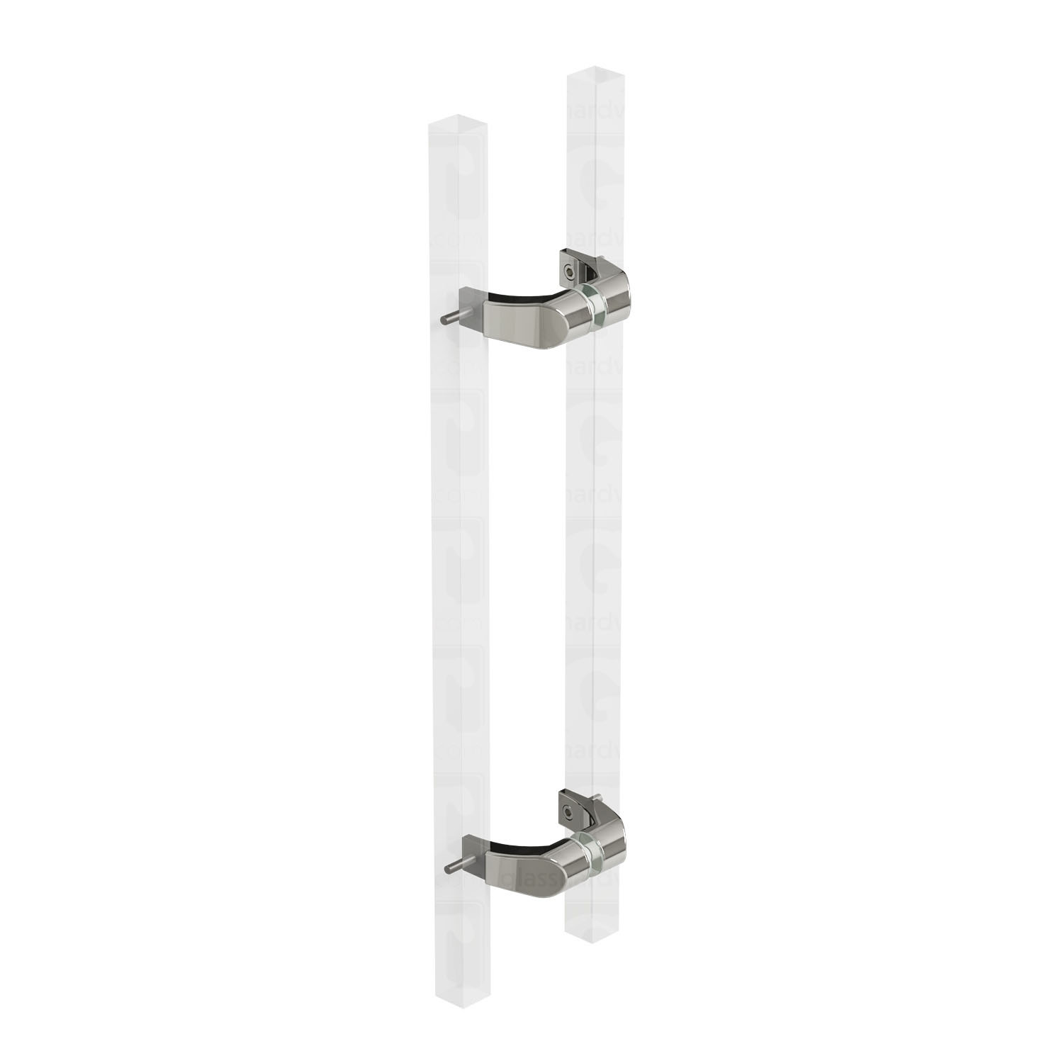 Offset Mount Posts for Square Commercial Ladder Handle - Polished Stainless - Image 2