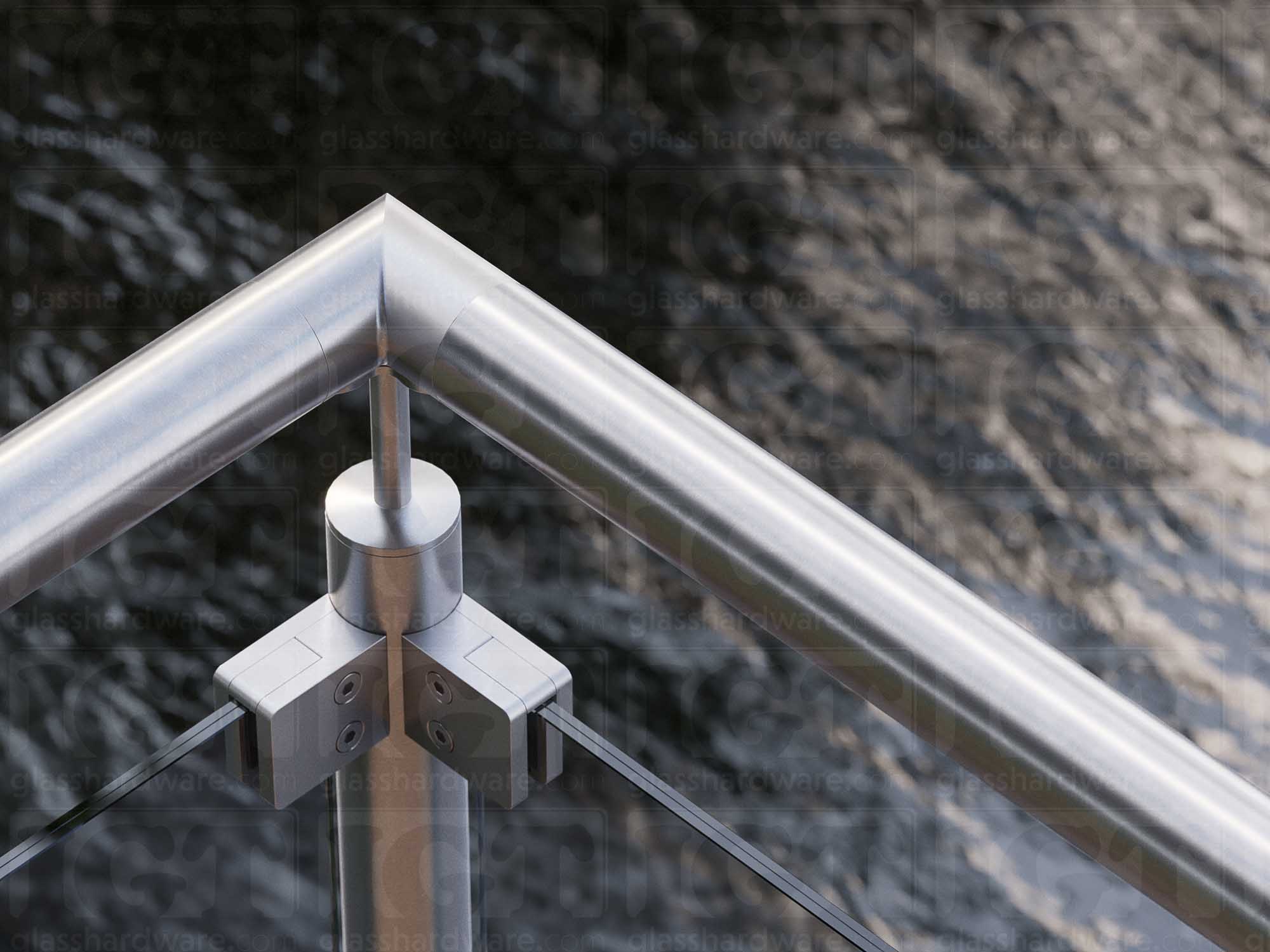 Round 90 Degree Elbow for Handrail - Brushed Stainless - Image 5