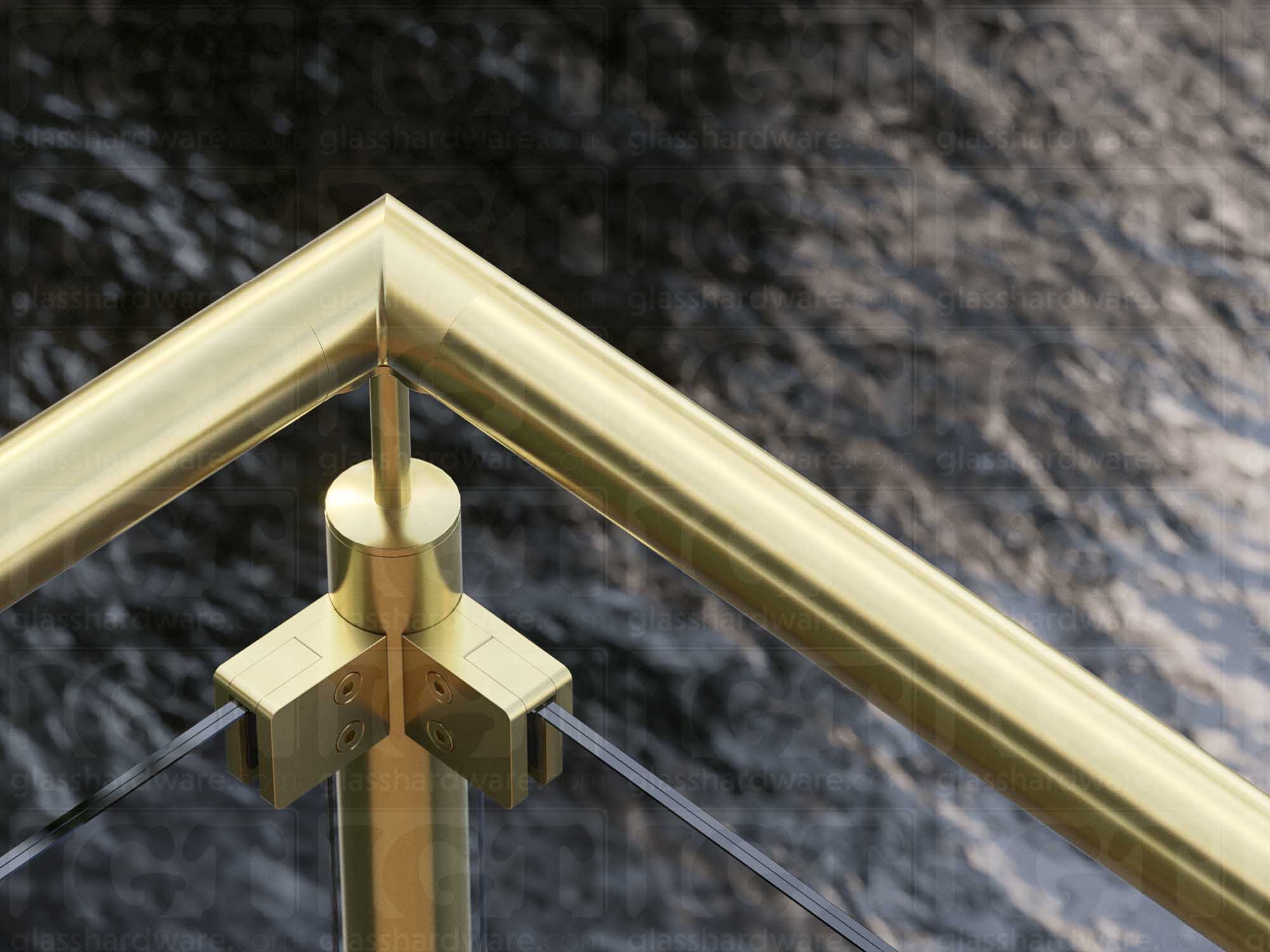 Round 90 Degree Elbow for Handrail - Gold Brushed - Image 5