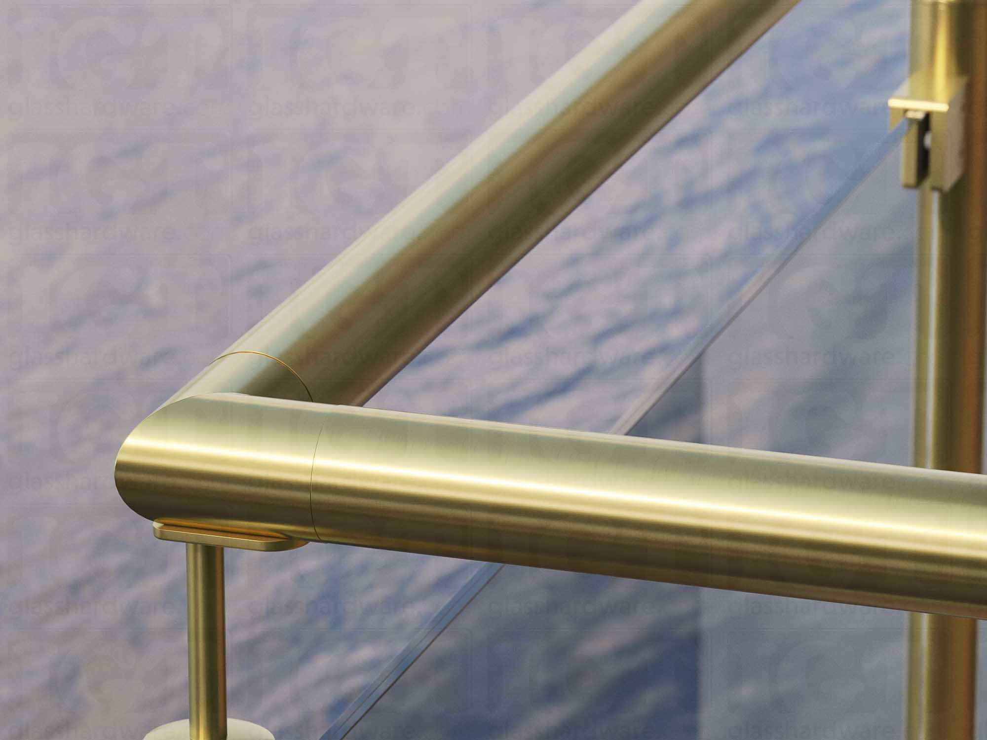 Round 90 Degree Elbow for Handrail - Gold Brushed - Image 3