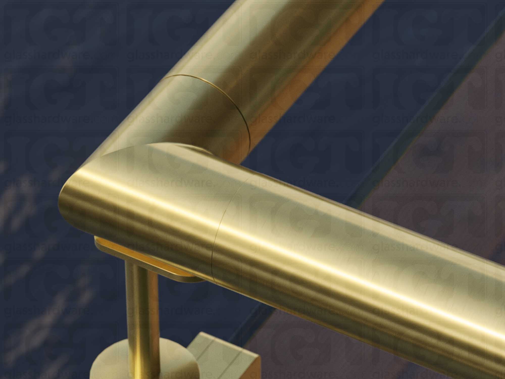 Round 90 Degree Elbow for Handrail - Gold Brushed - Image 4