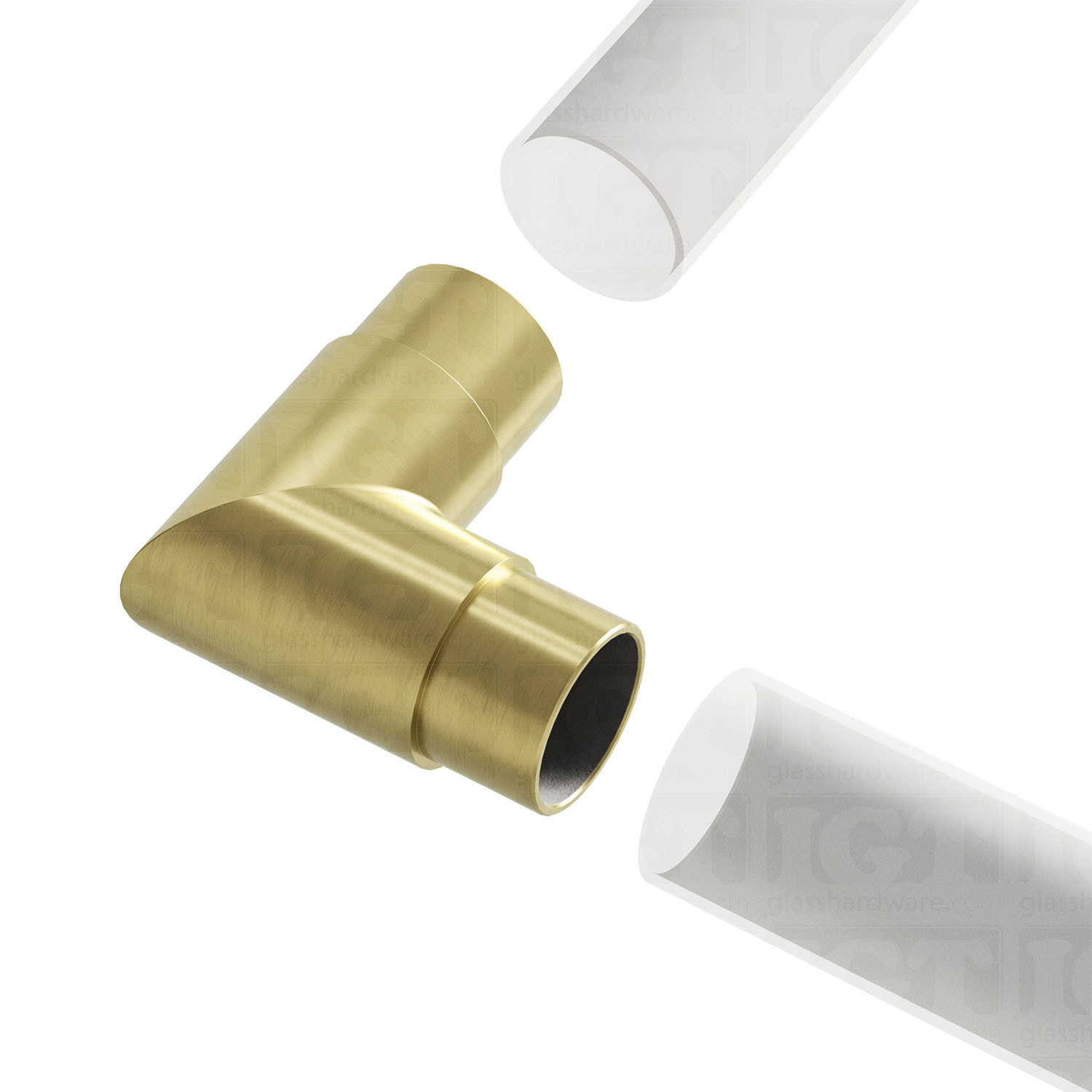 Round 90 Degree Elbow for Handrail - Gold Brushed - Image 6