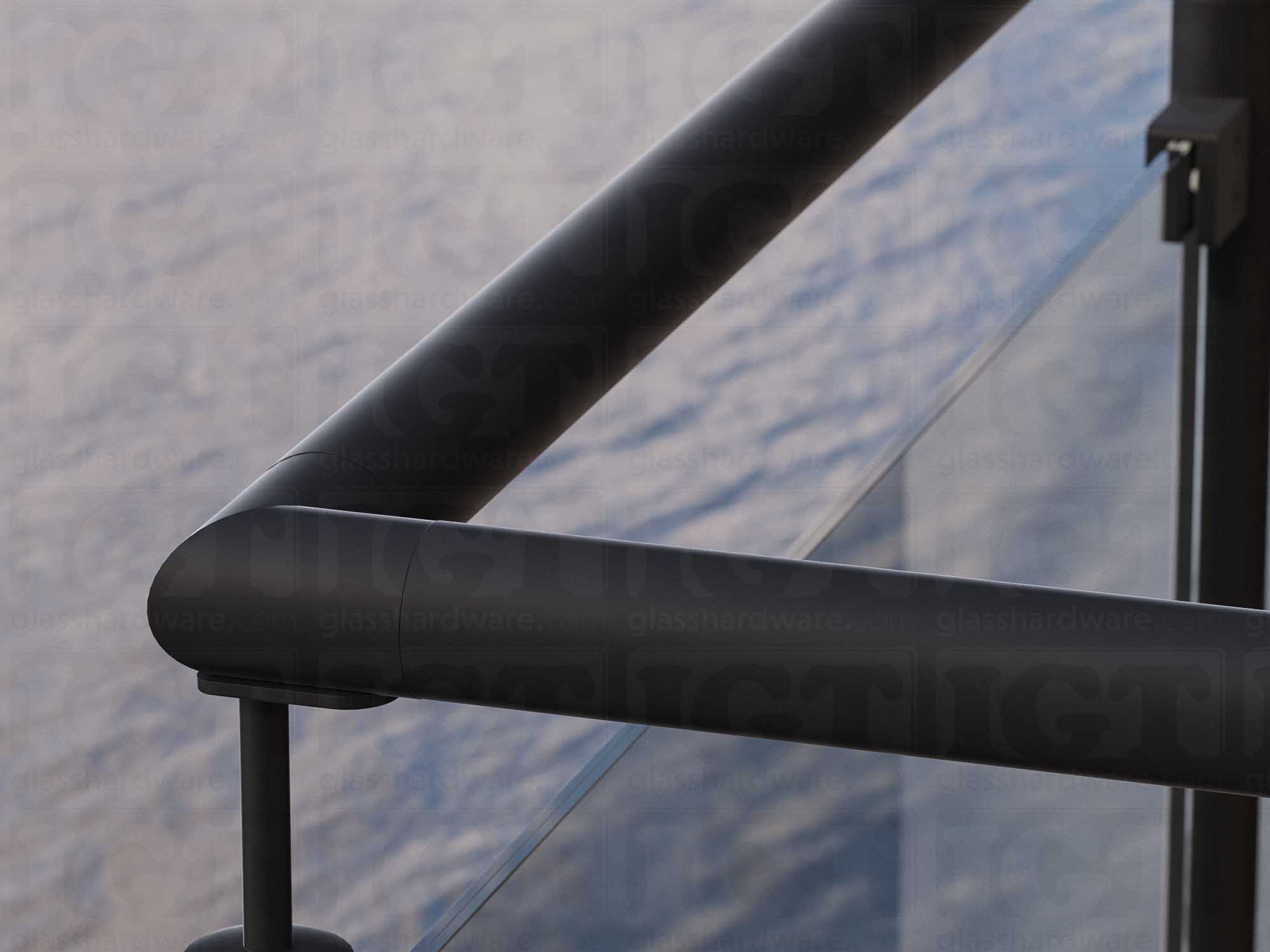 Round 90 Degree Elbow for Handrail - Matte Black - Image 3