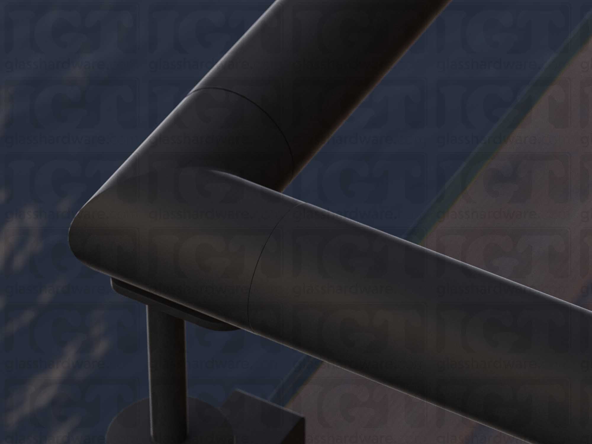 Round 90 Degree Elbow for Handrail - Matte Black - Image 4