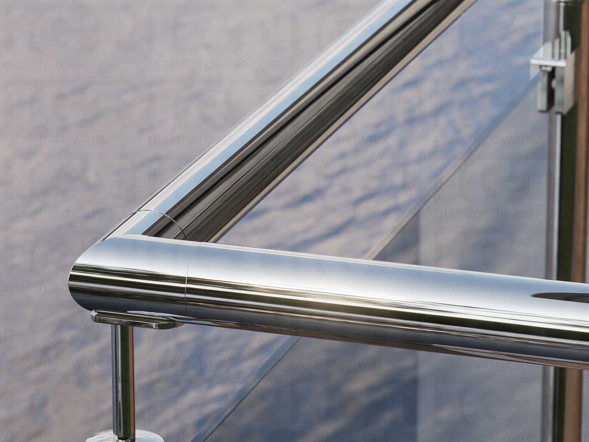 Round 90 Degree Elbow for Handrail - Polished Stainless - Image 3