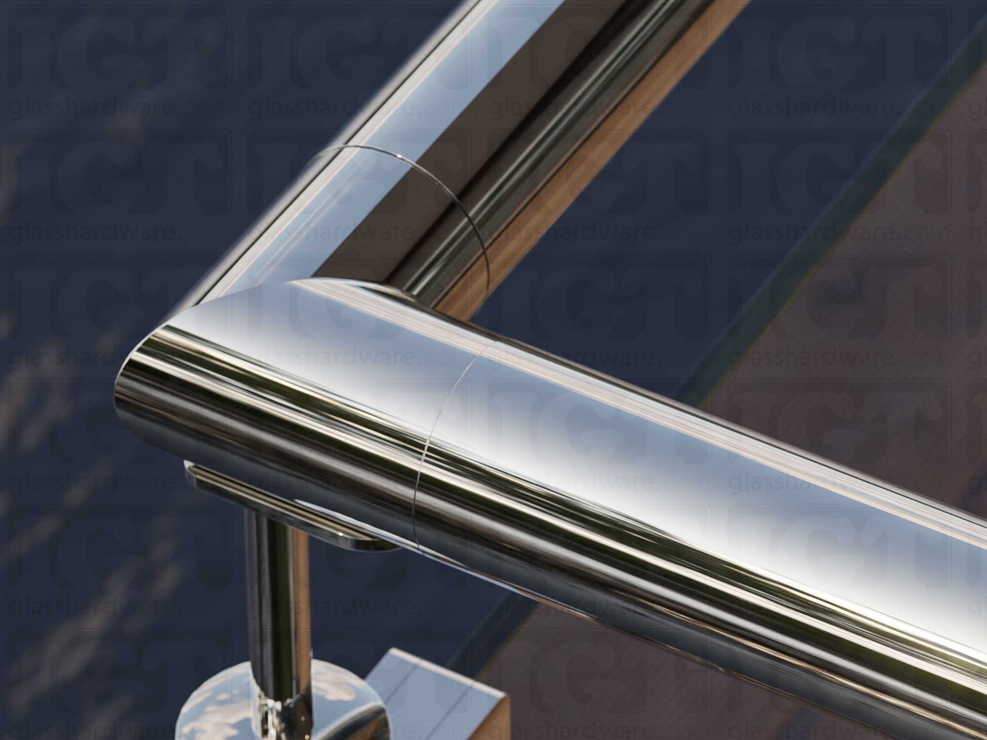 Round 90 Degree Elbow for Handrail - Polished Stainless - Image 4