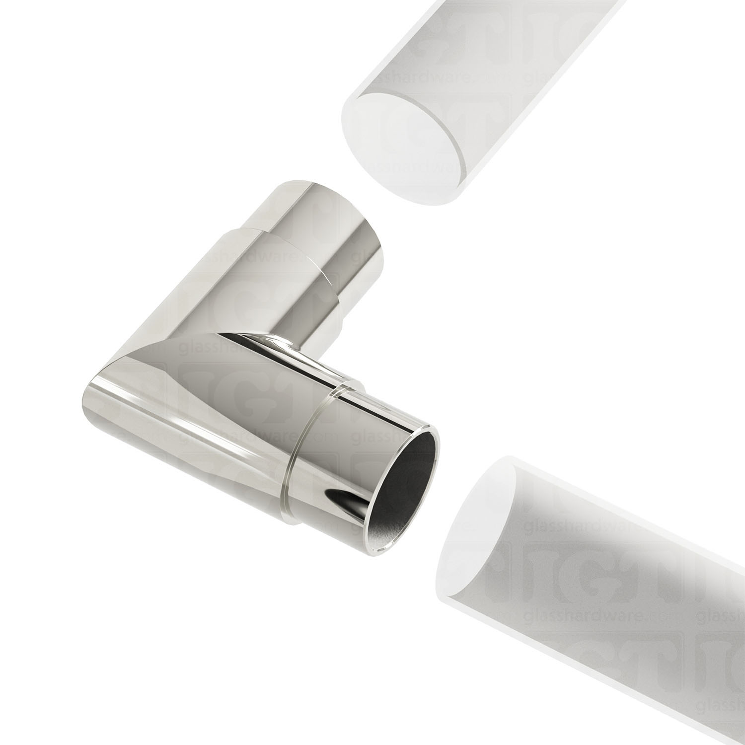 Round 90 Degree Elbow for Handrail - Polished Stainless - Image 6