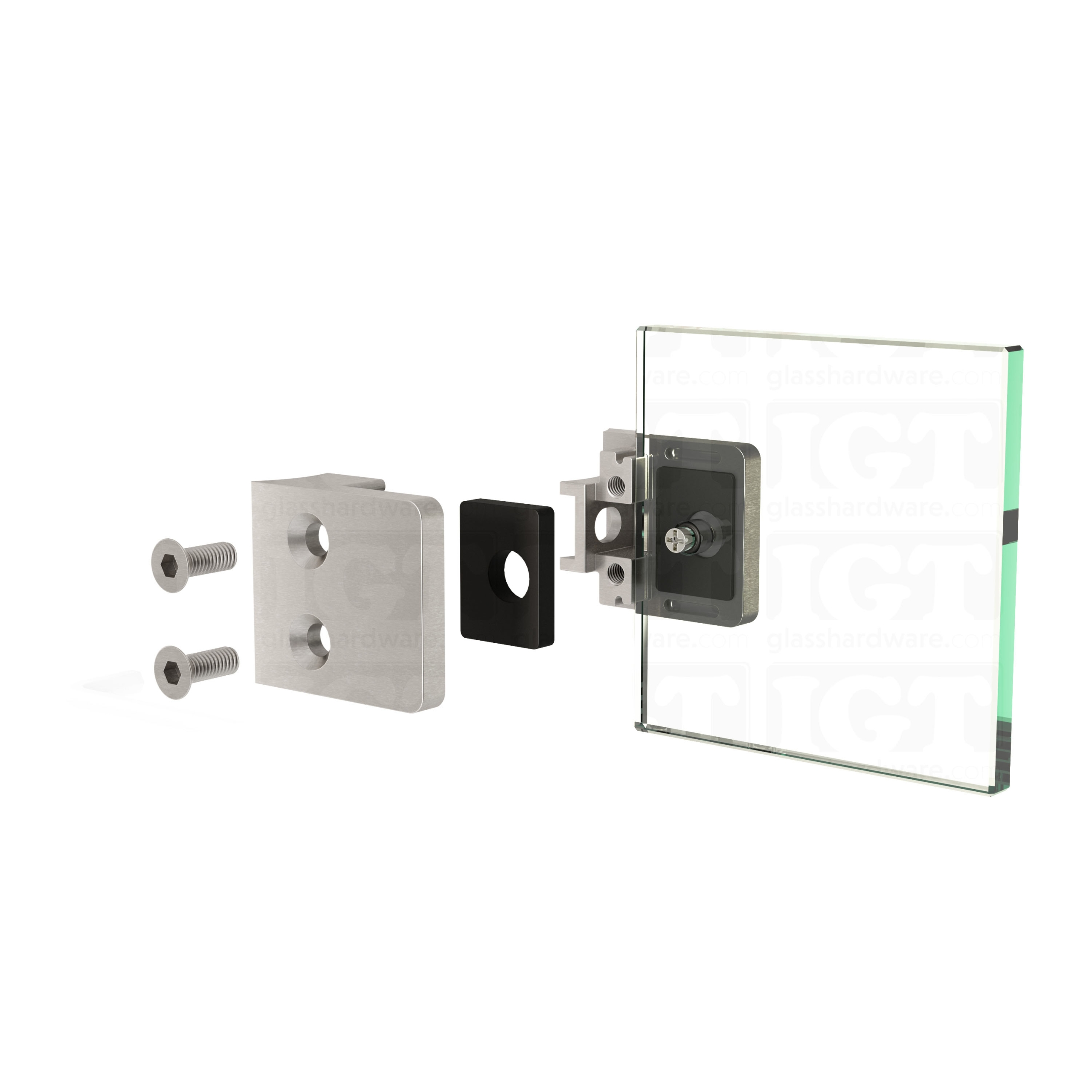 Glass Clamp for Round Post - Brushed Stainless - Image 8