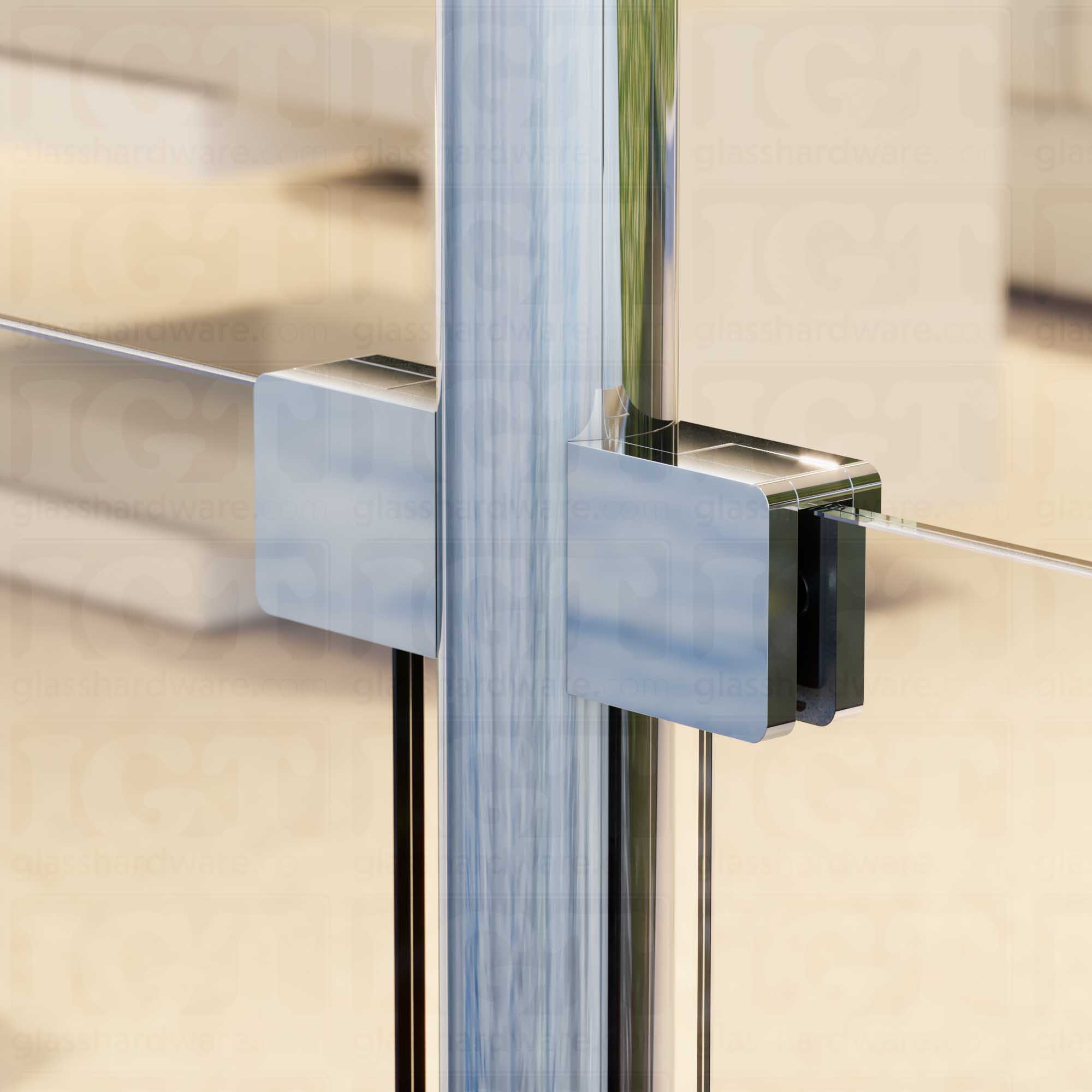Glass Clamp for Round Post - Polished Stainless - Image 3