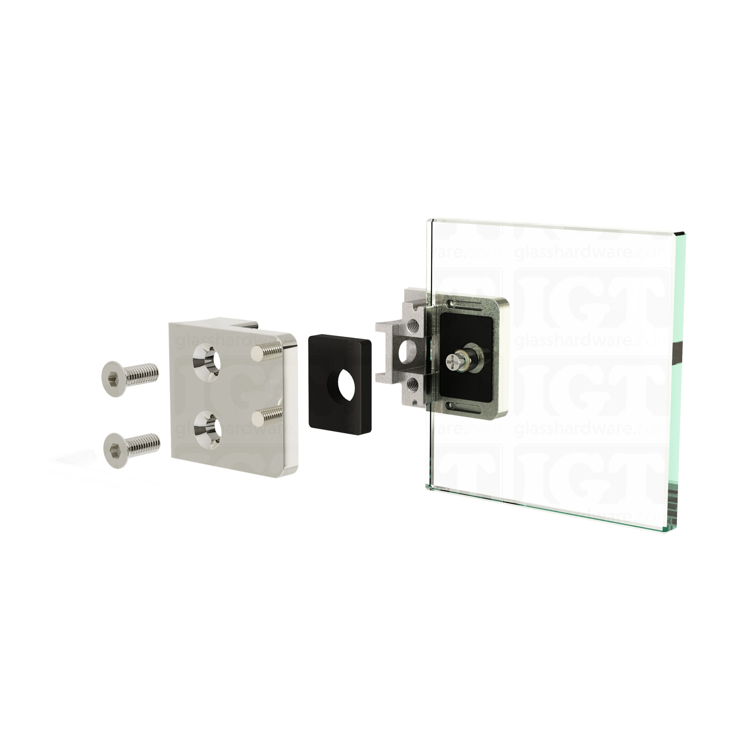 Glass Clamp for Round Post - Polished Stainless - Image 8